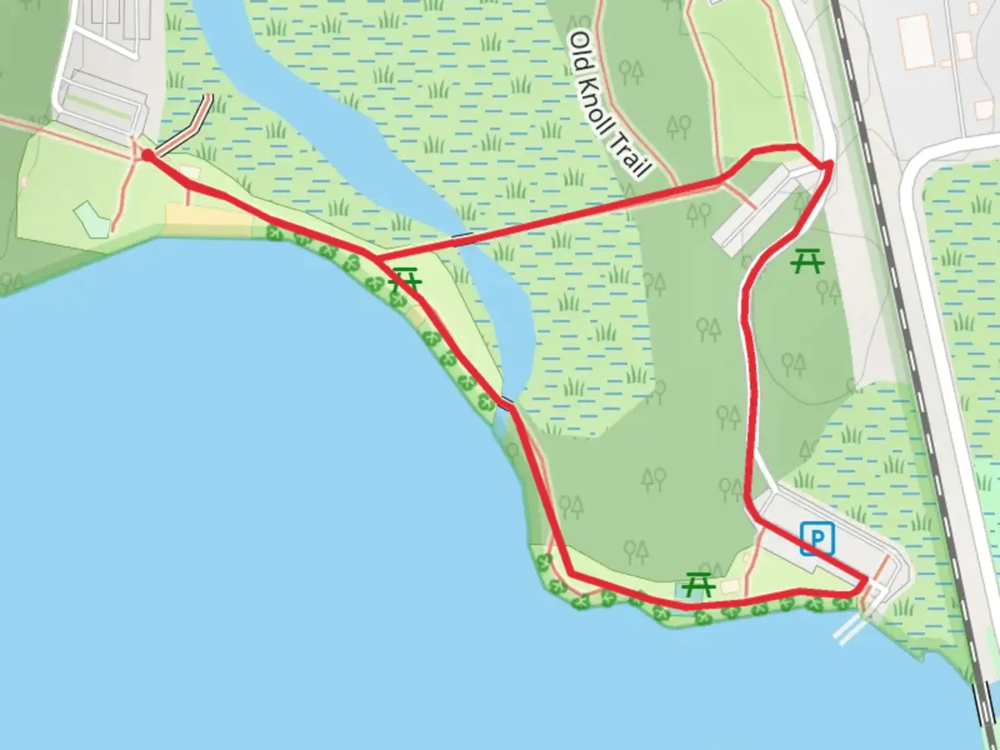 An image depicting the trail Park Road Loop and its surrounding area.