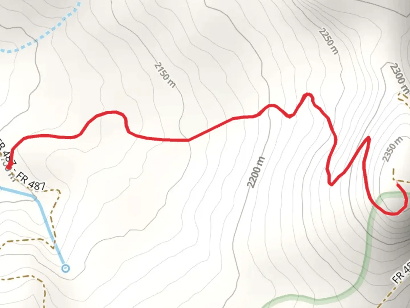 An image depicting the trail Abby's Way - 151 and its surrounding area.