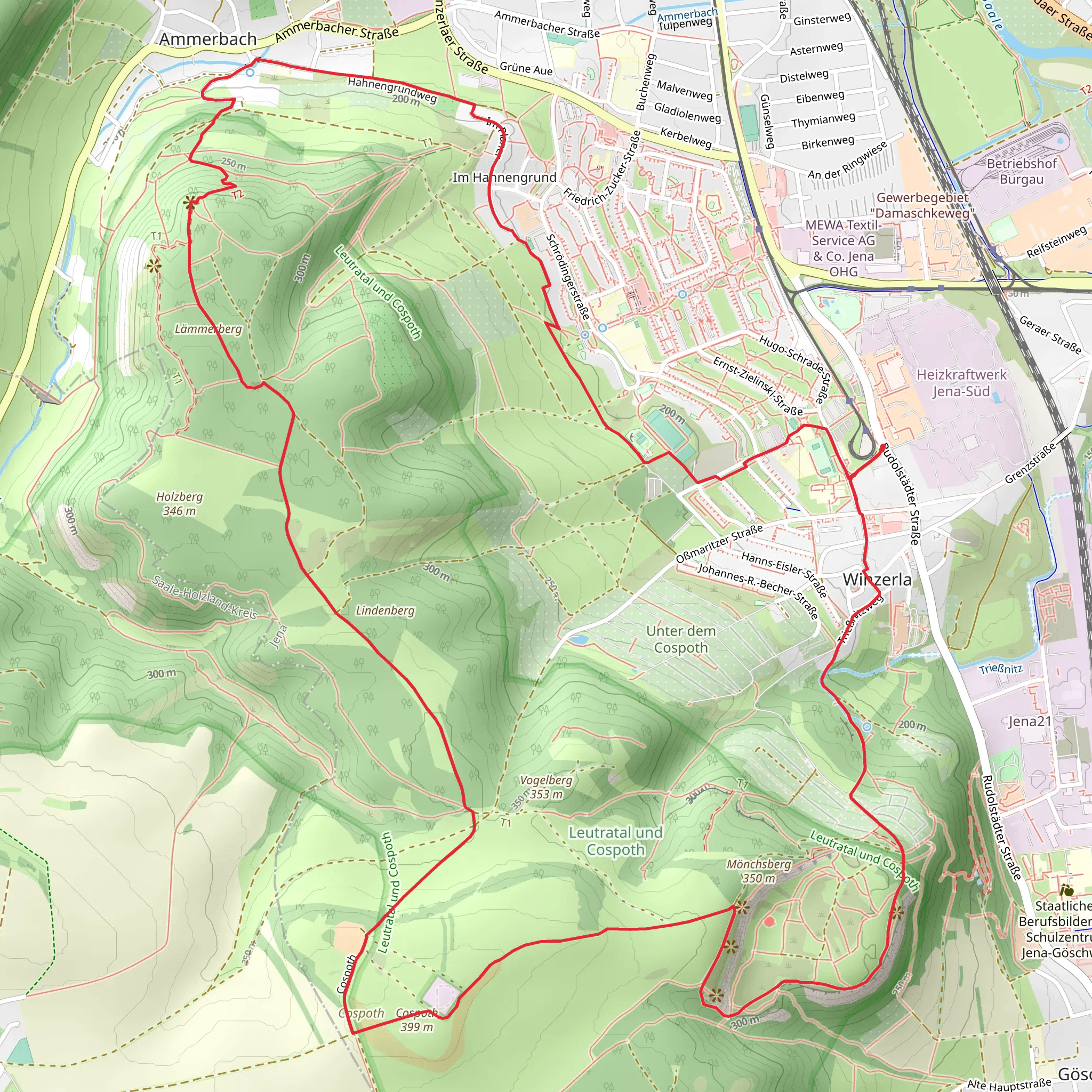 Stein Labyrinth, Cospoth and Lammerberg Loop mobile static map