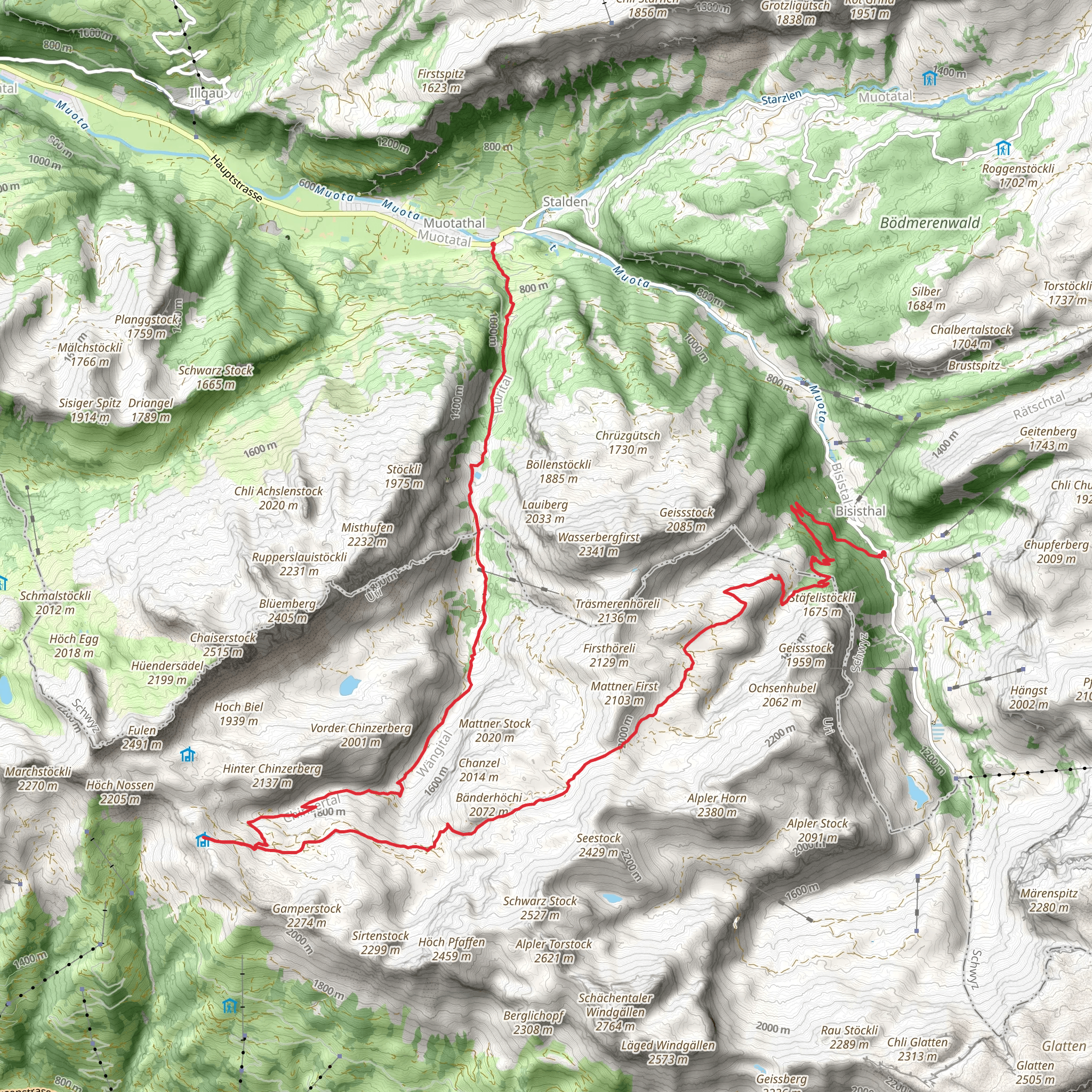 With perseverance to Chinzig Chulm mobile static map