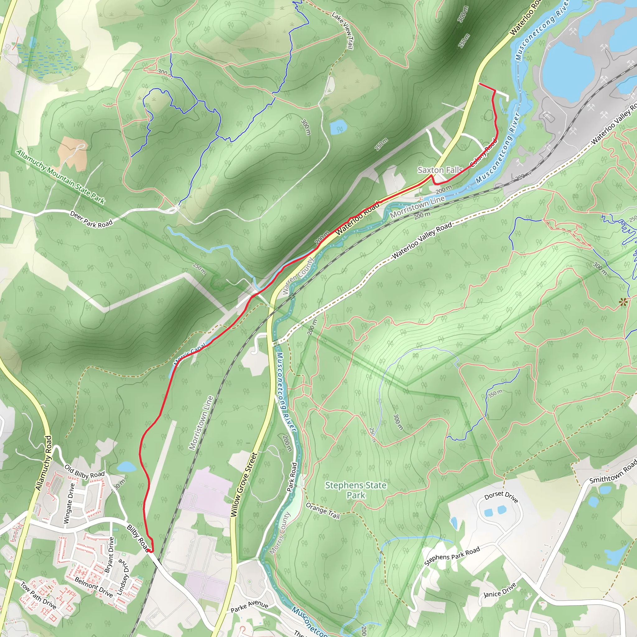 Morris Canal Greenway mobile static map