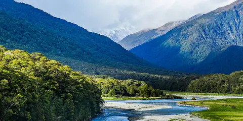 An image depicting the trail East Matukituki - Cameron Flat to Glacier Burn Track and its surrounding area.