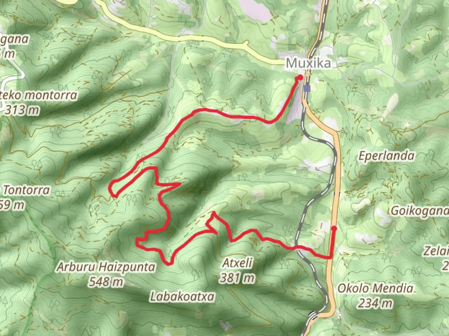 An image depicting the trail Muxika - Through the roads of the Interior PR BI 182 and its surrounding area.