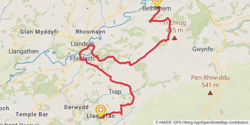 Heart of Wales Line Trail stage 10 Map