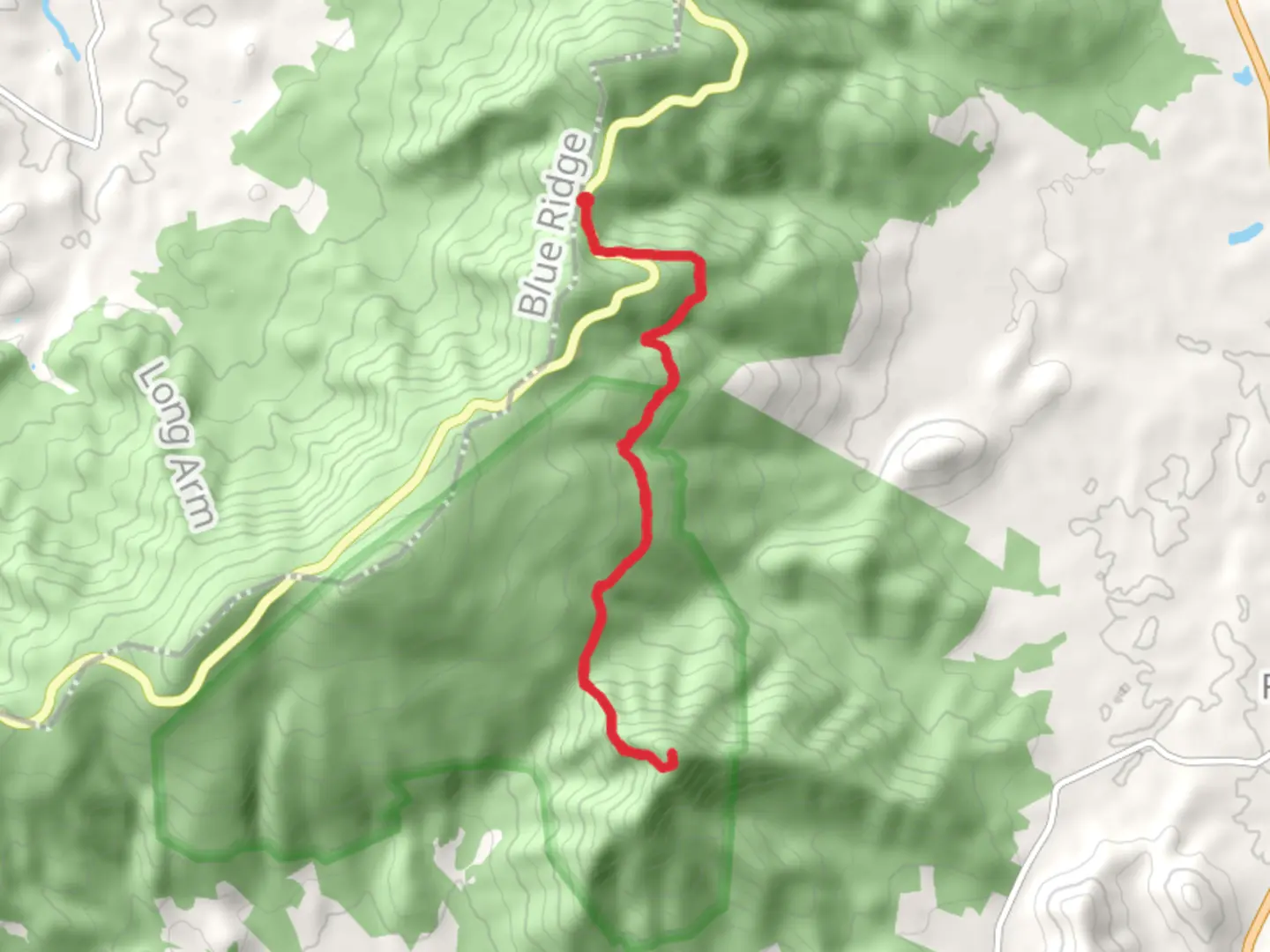 An image depicting the trail The Peak via Mount Marshall Road and its surrounding area.