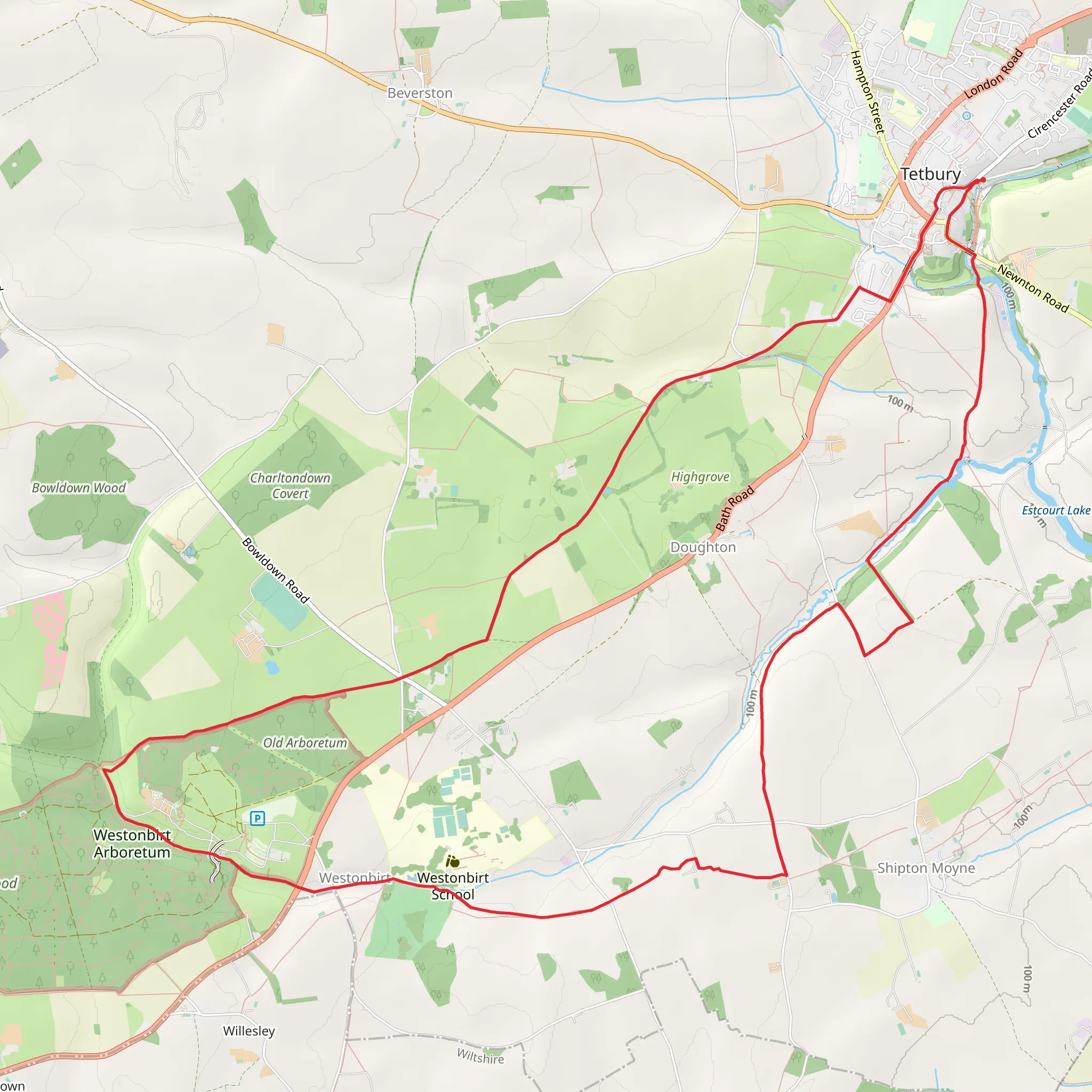 Westonbirt Arboretum from Tetbury mobile static map