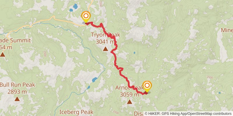Tahoe To Yosemite Trail stage 8 Map