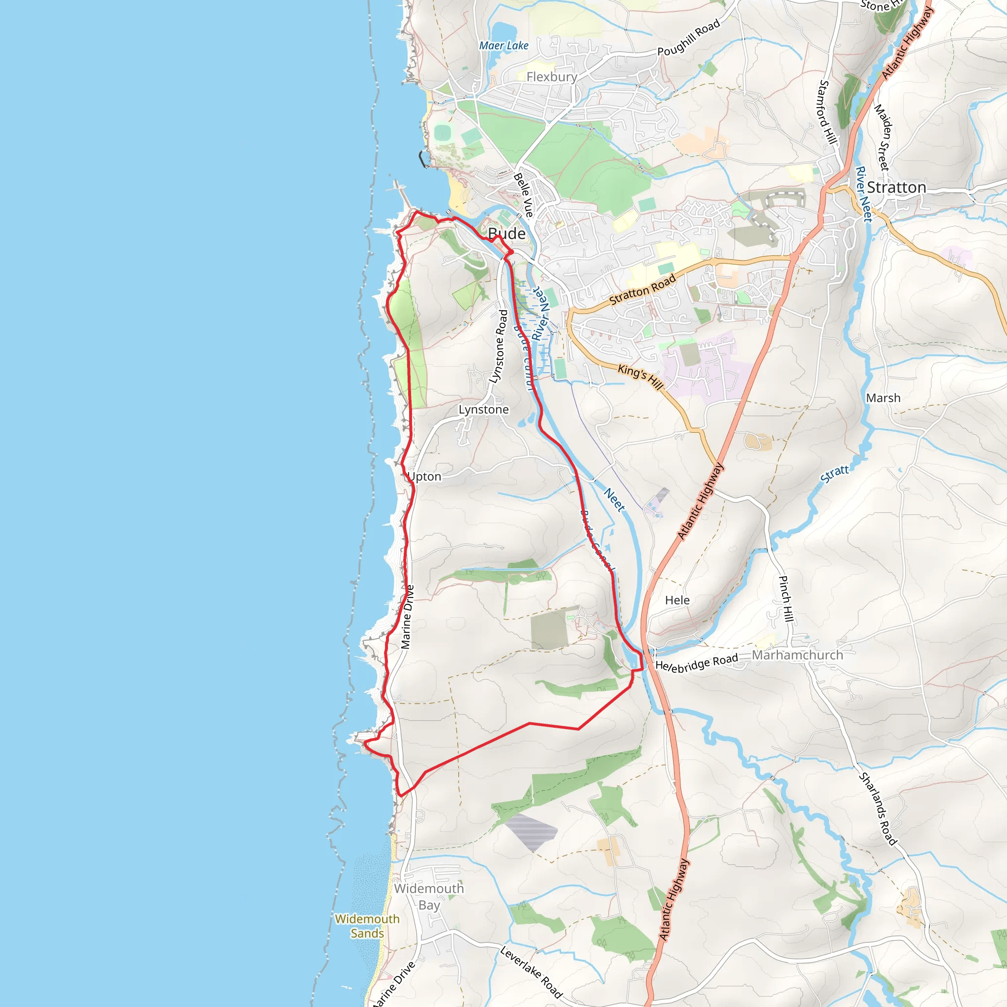 Bude Canal Trail mobile static map