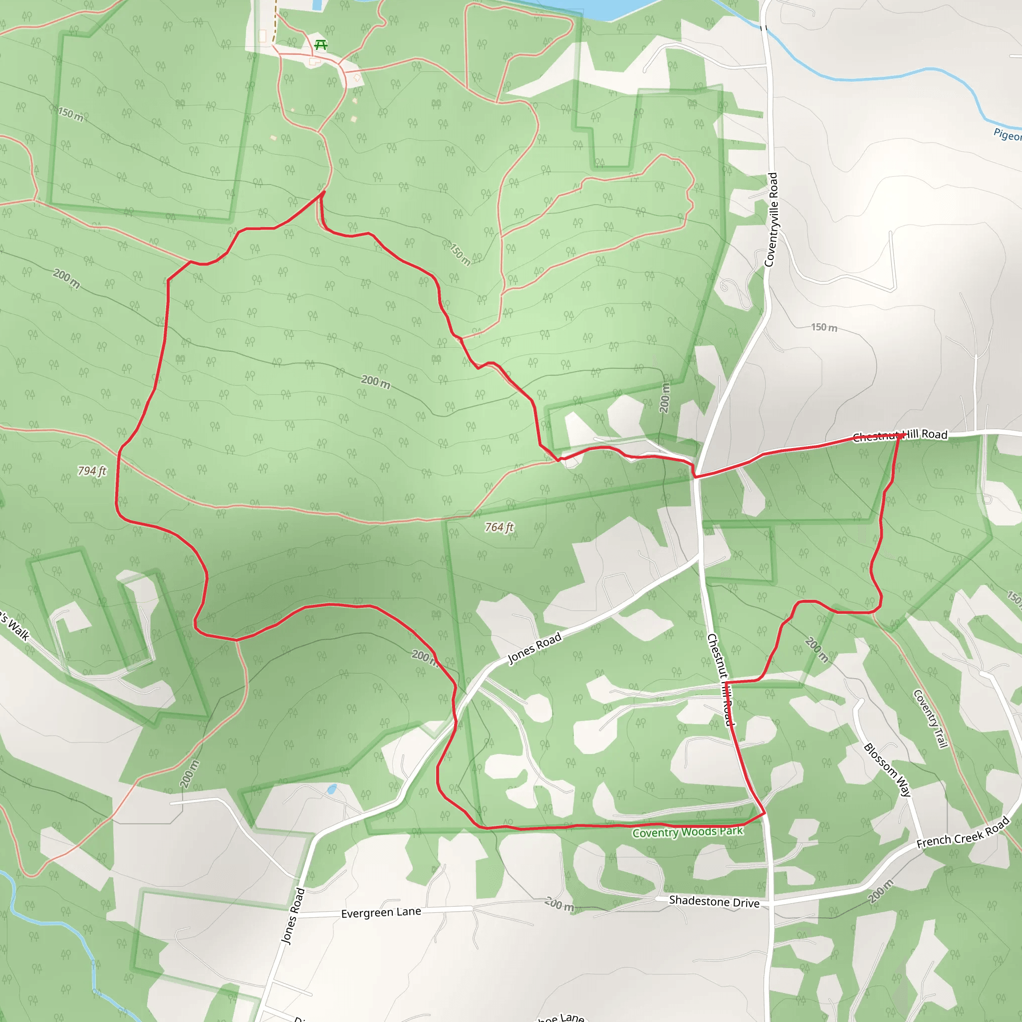 Chestnut Hill Road Loop mobile static map