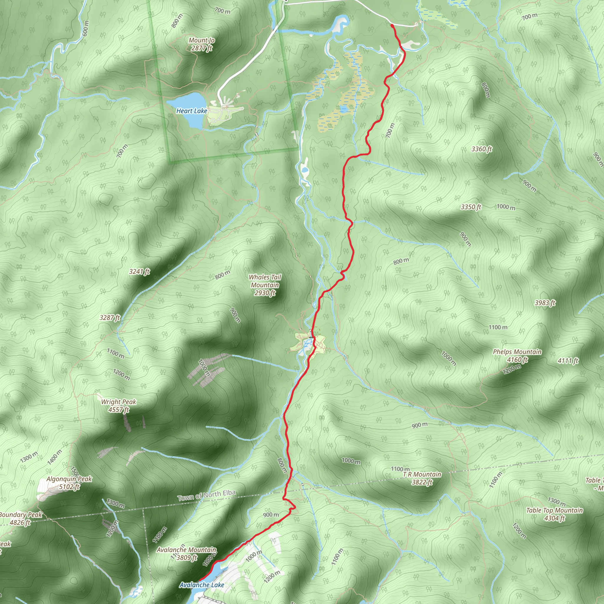 Avalanche Lake and Avalanche Mountain via Marcy Dam Trail mobile static map