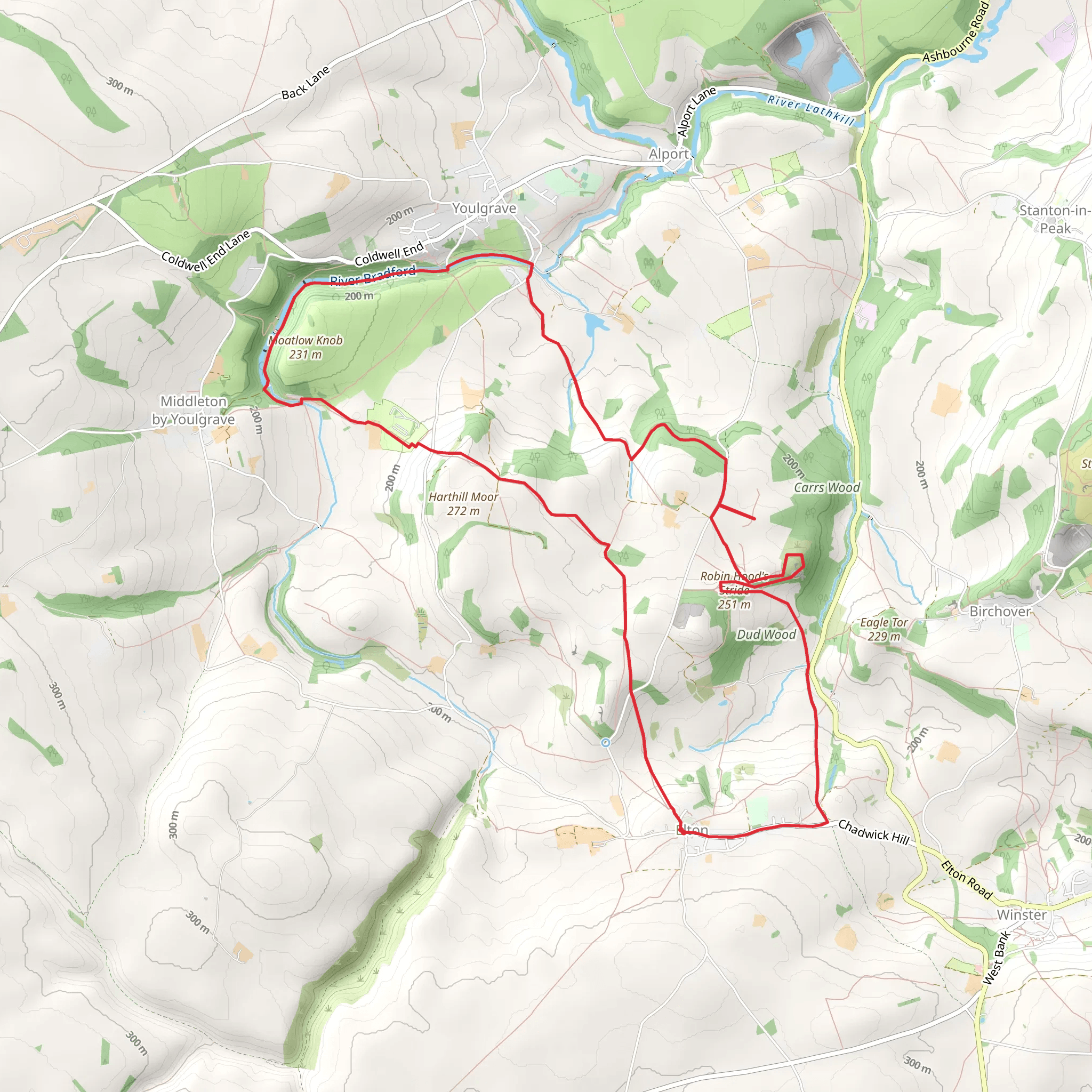 Robin Hood’s Stride Walk + Bradford Dale From Elton mobile static map