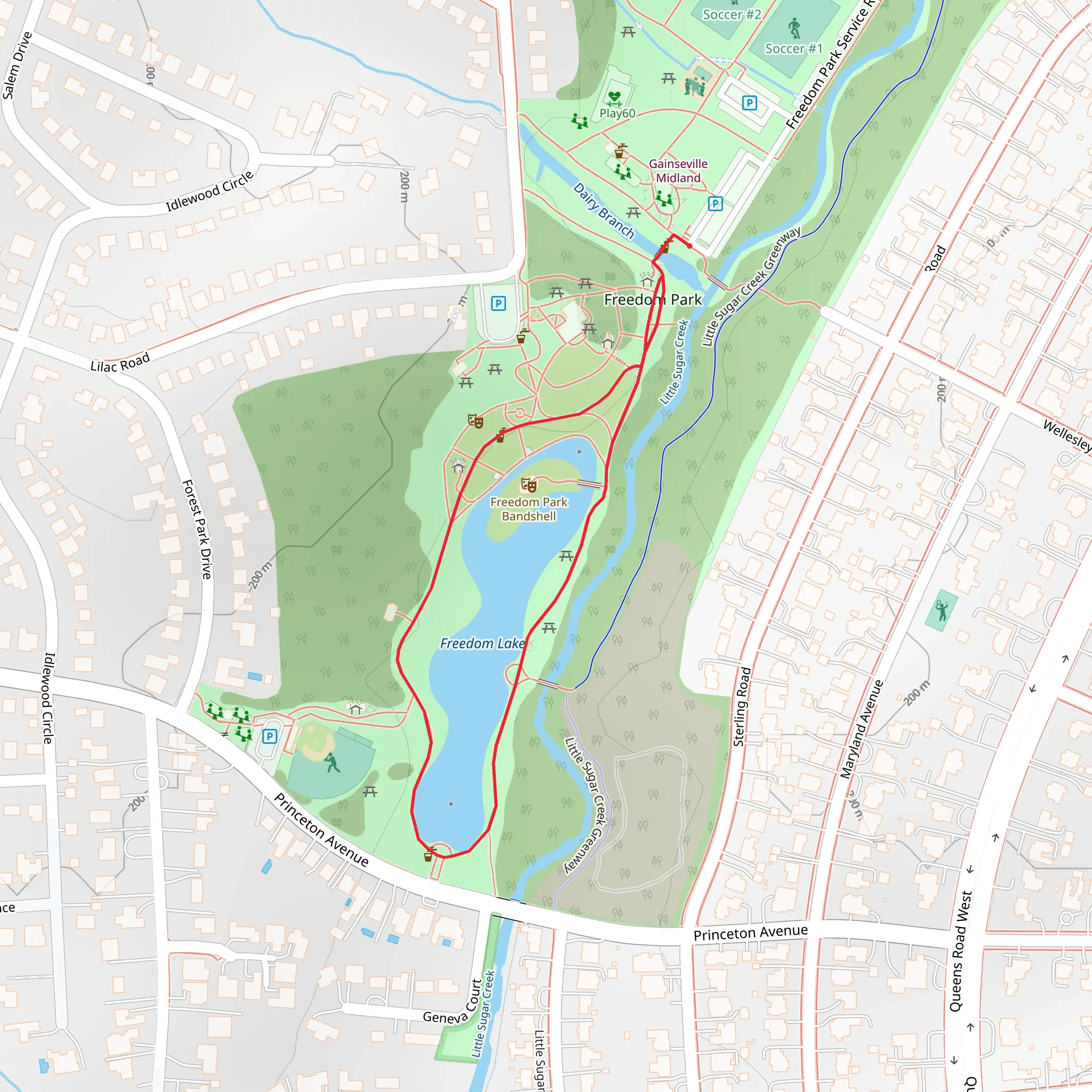 Freedom Lake Loop mobile static map