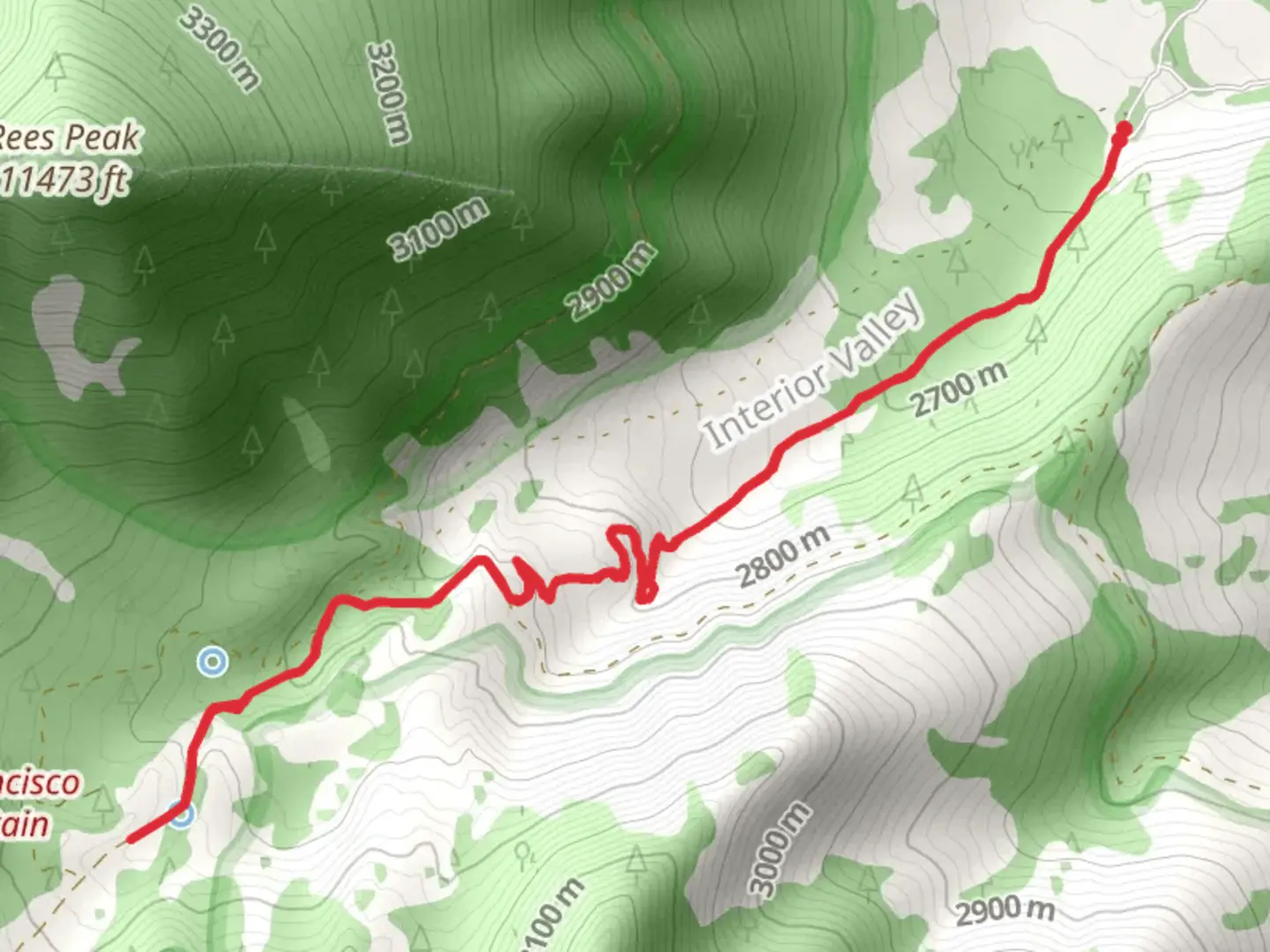 An image depicting the trail Inner Basin Trail - Short and its surrounding area.