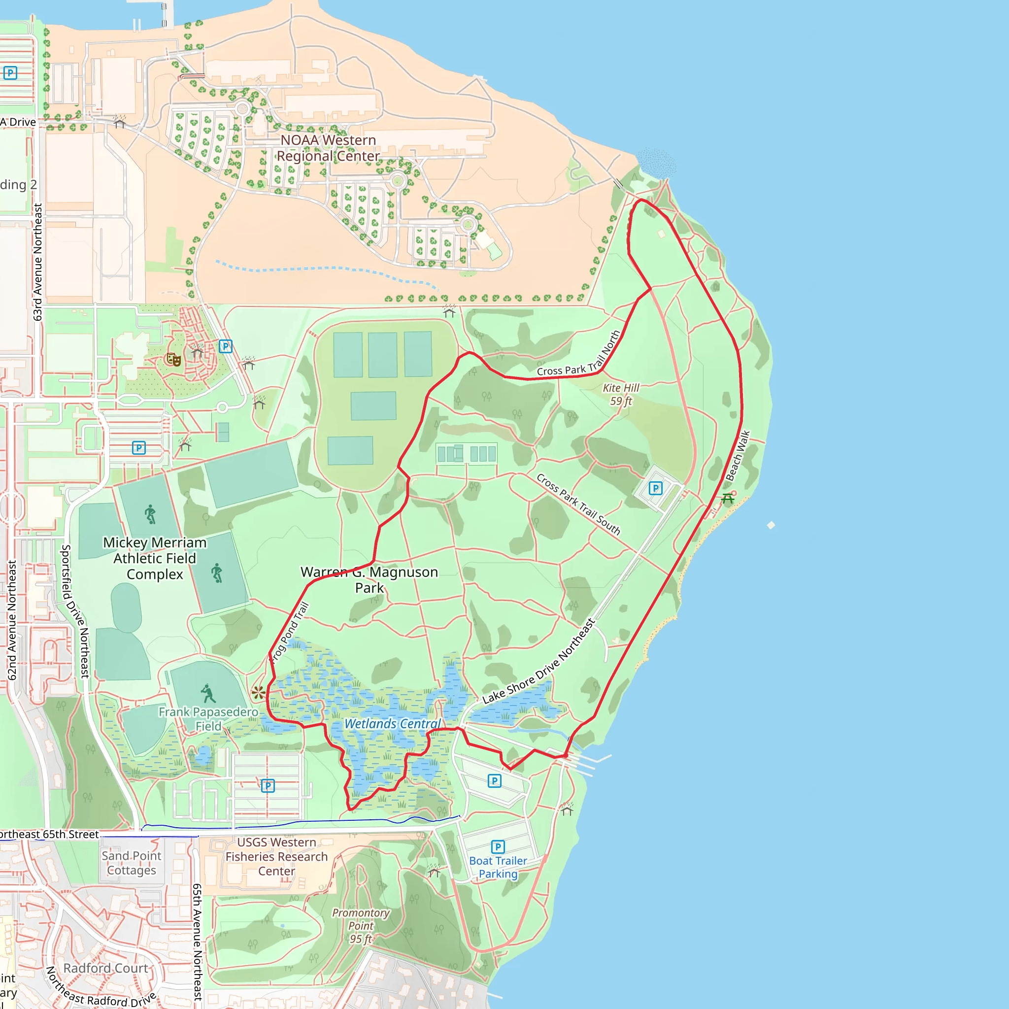 Warren G Magnuson Park Loop - Long mobile static map