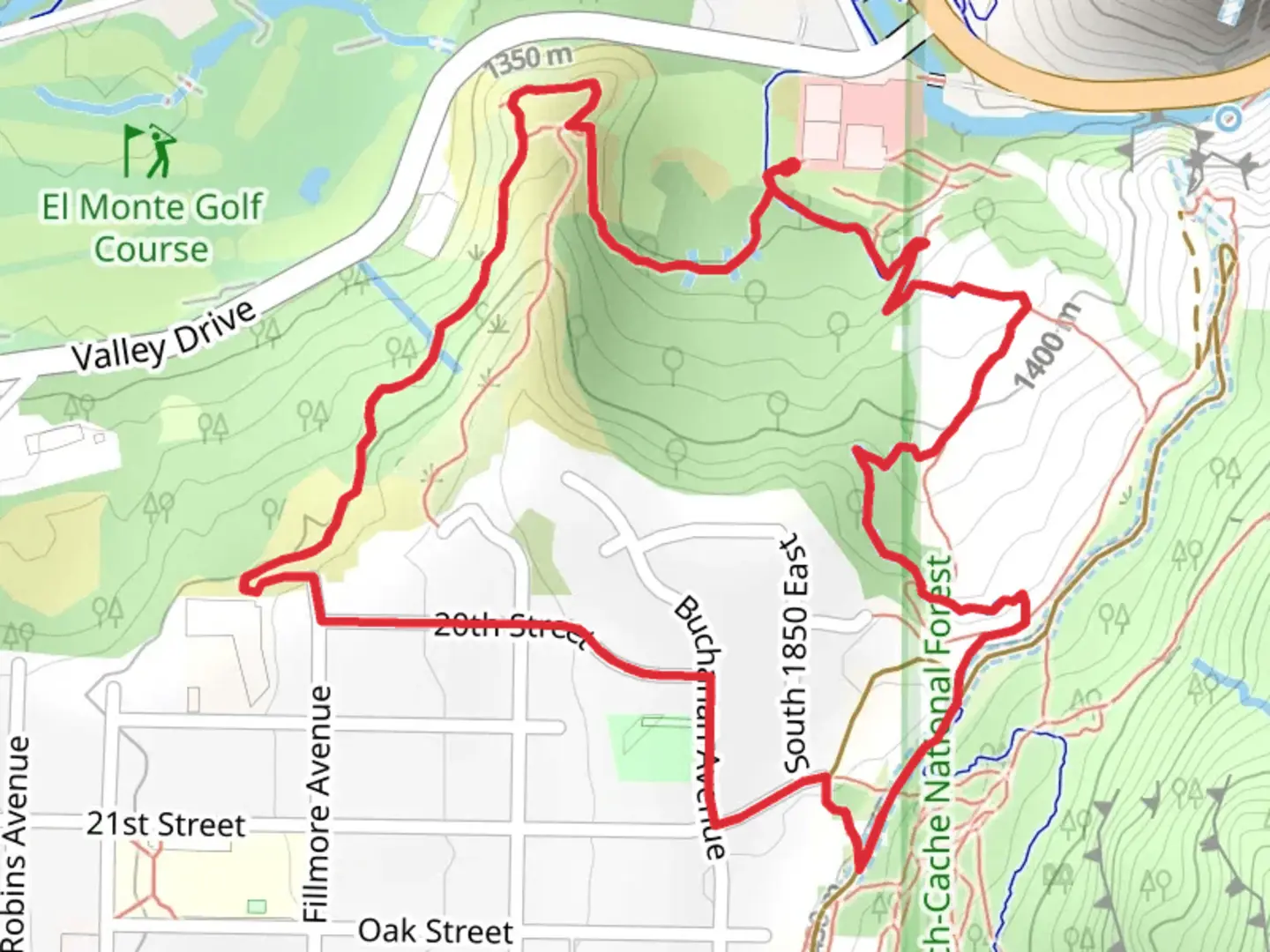 An image depicting the trail Bird Song Trail and Bonneville Shoreline Trail and its surrounding area.