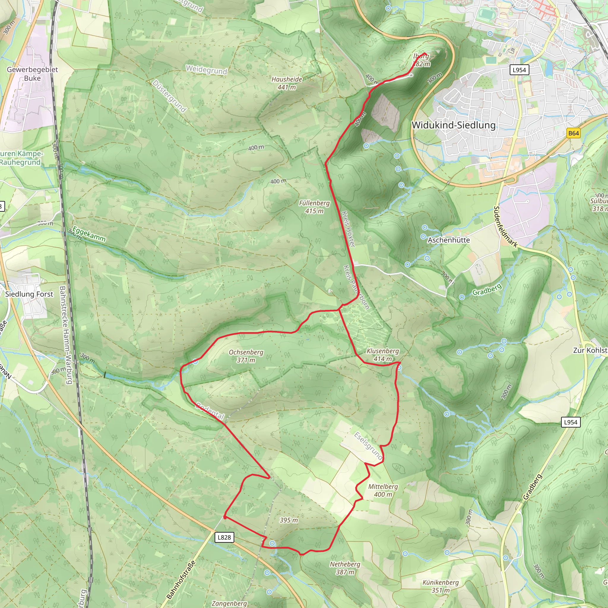 Bodental Oscsenberg and Iburg Loop mobile static map