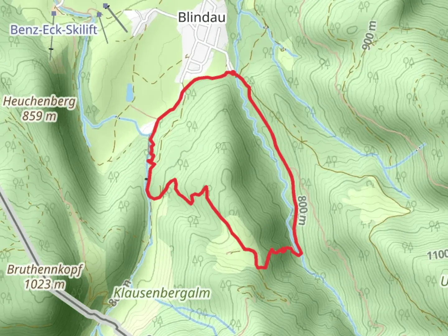 An image depicting the trail Klausenbachklamm and Klausenbach-Klause Loop - Blindau and its surrounding area.