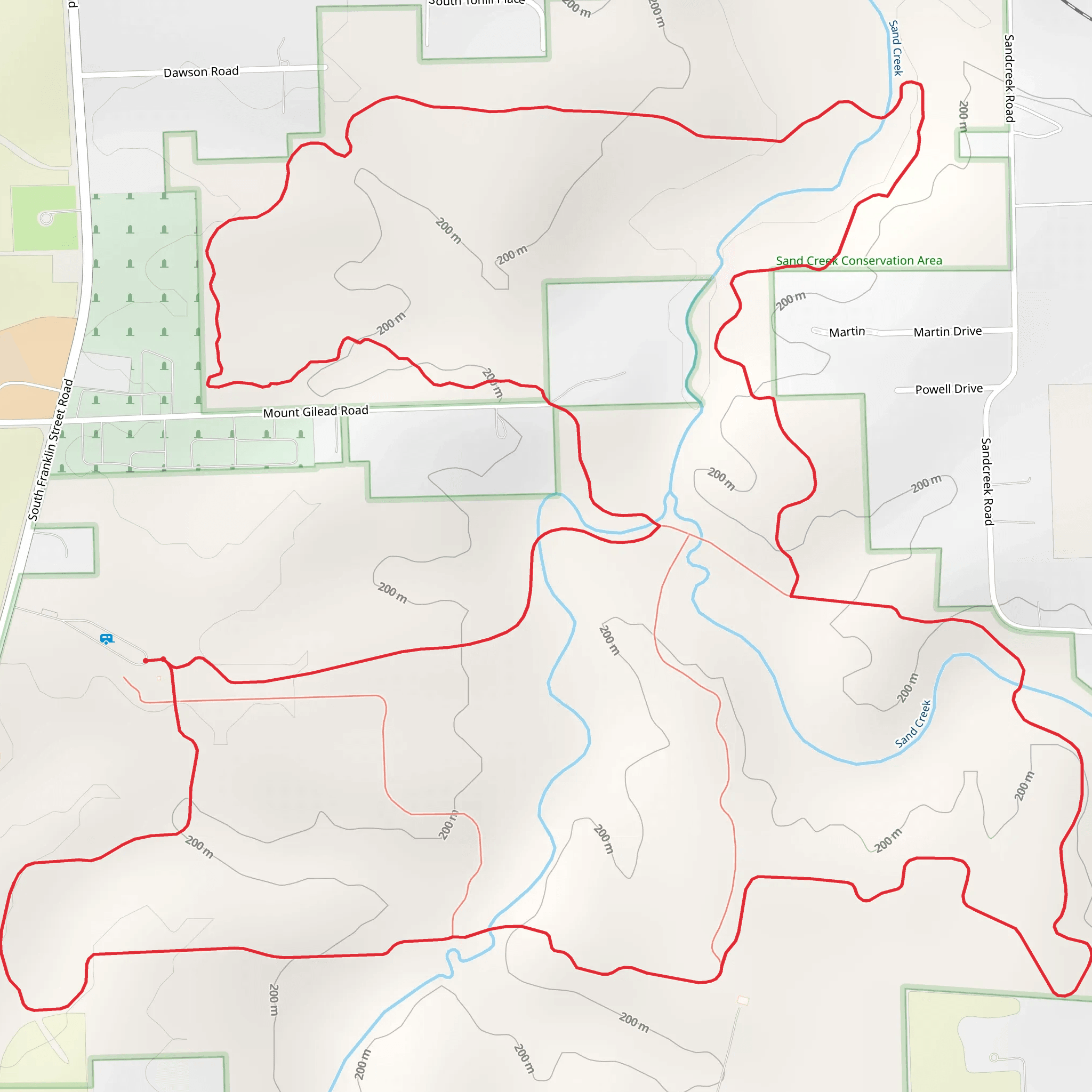 Loop around Sand Creek mobile static map