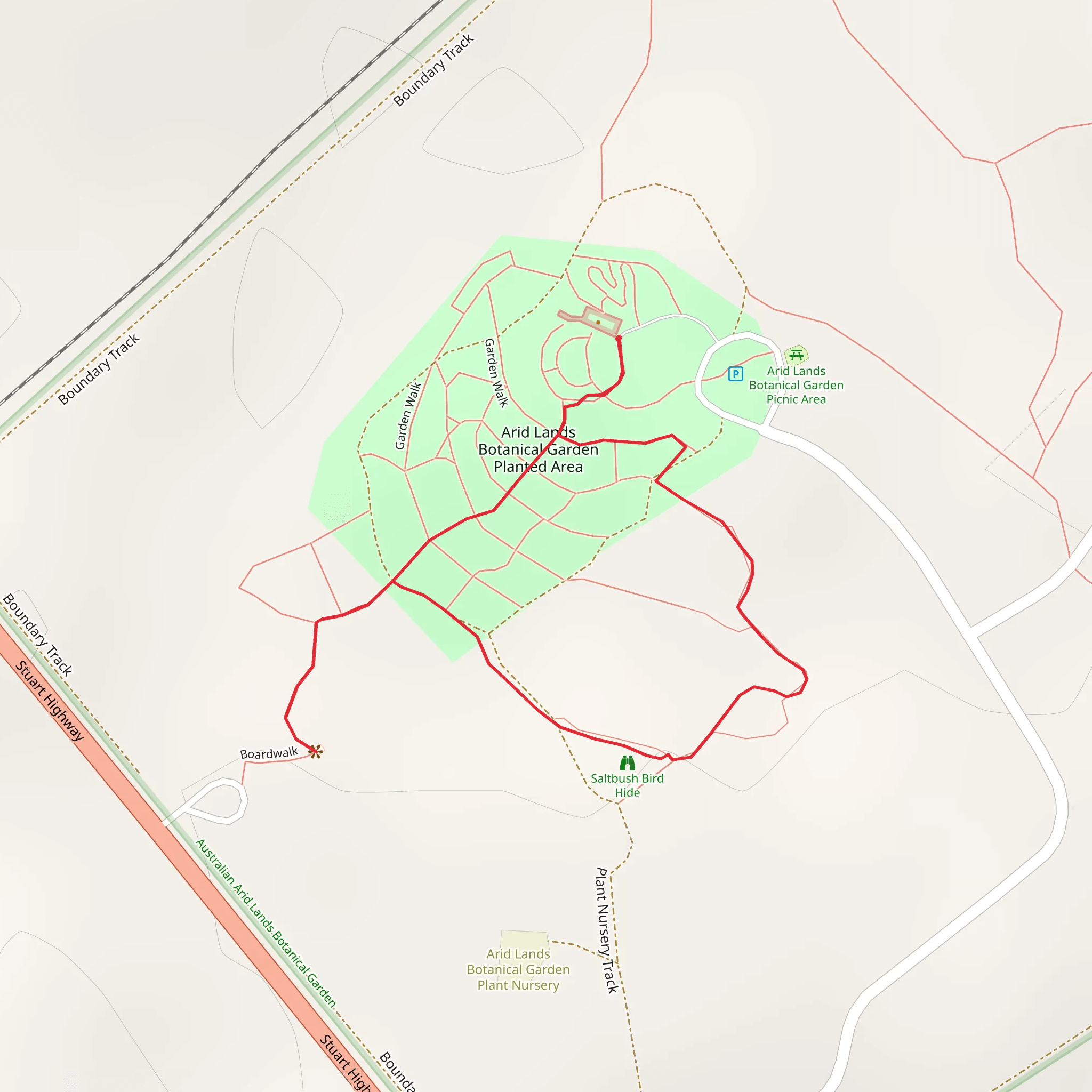 Australian Arid Lands Botanic Garden Regional Walk mobile static map