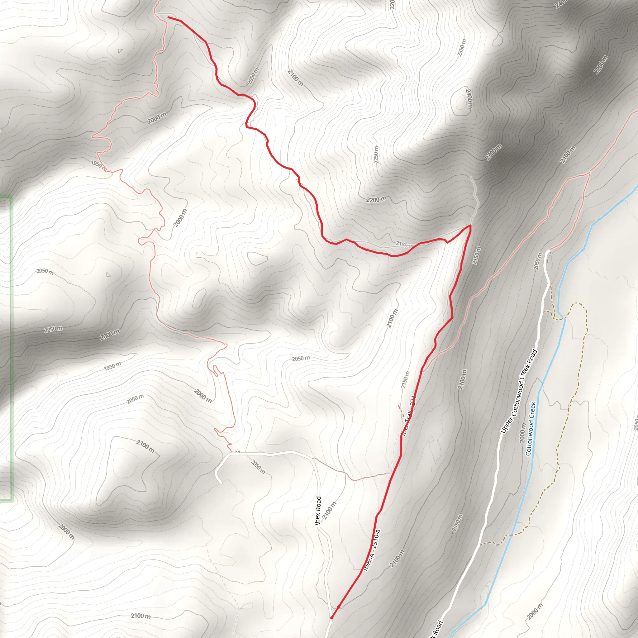 Horse Creek Tie Trail via Ibex Trail mobile static map