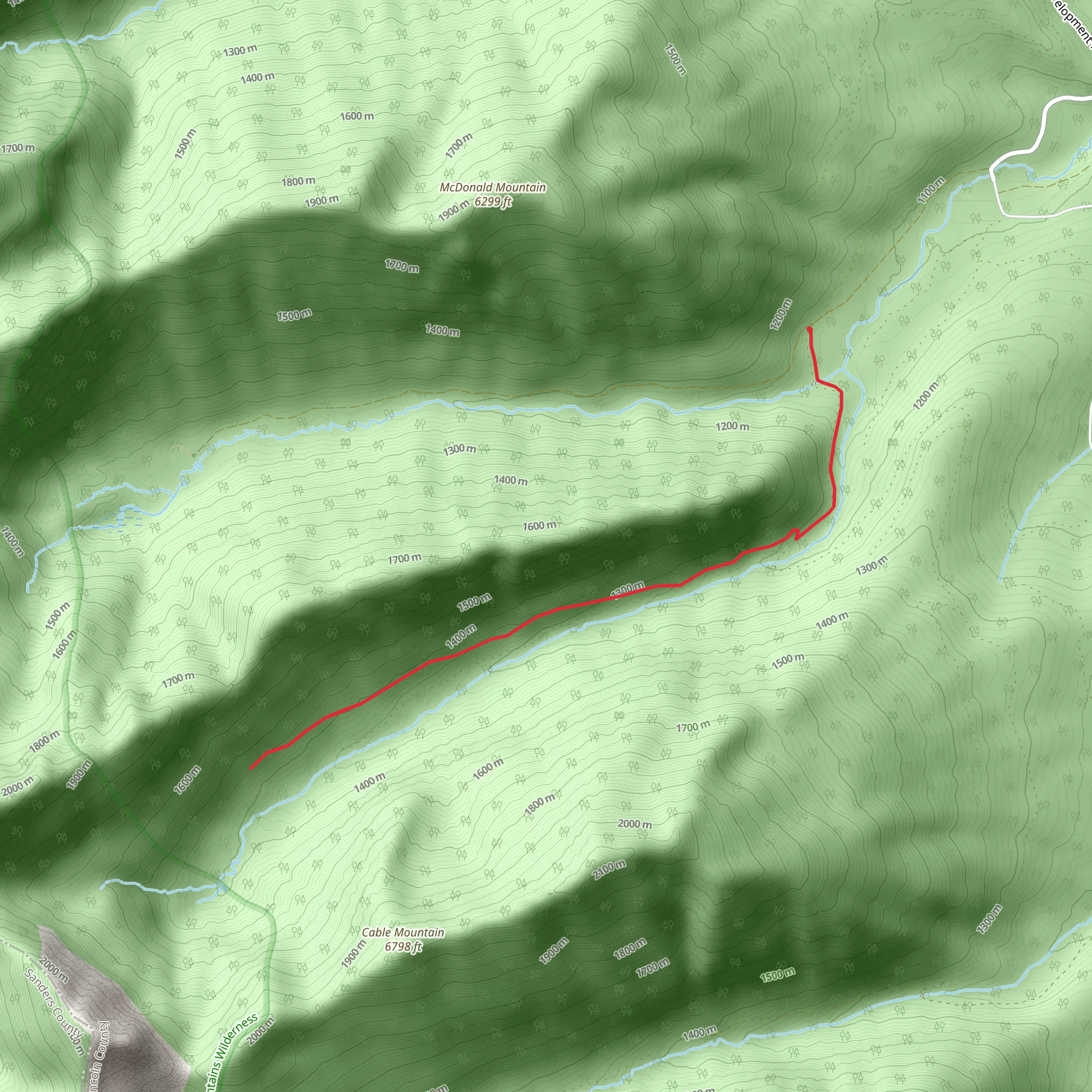 Cable Creek Trail mobile static map