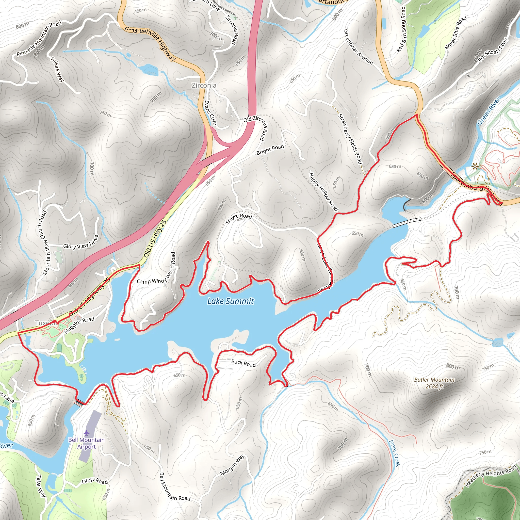 Lake Summit Loop mobile static map