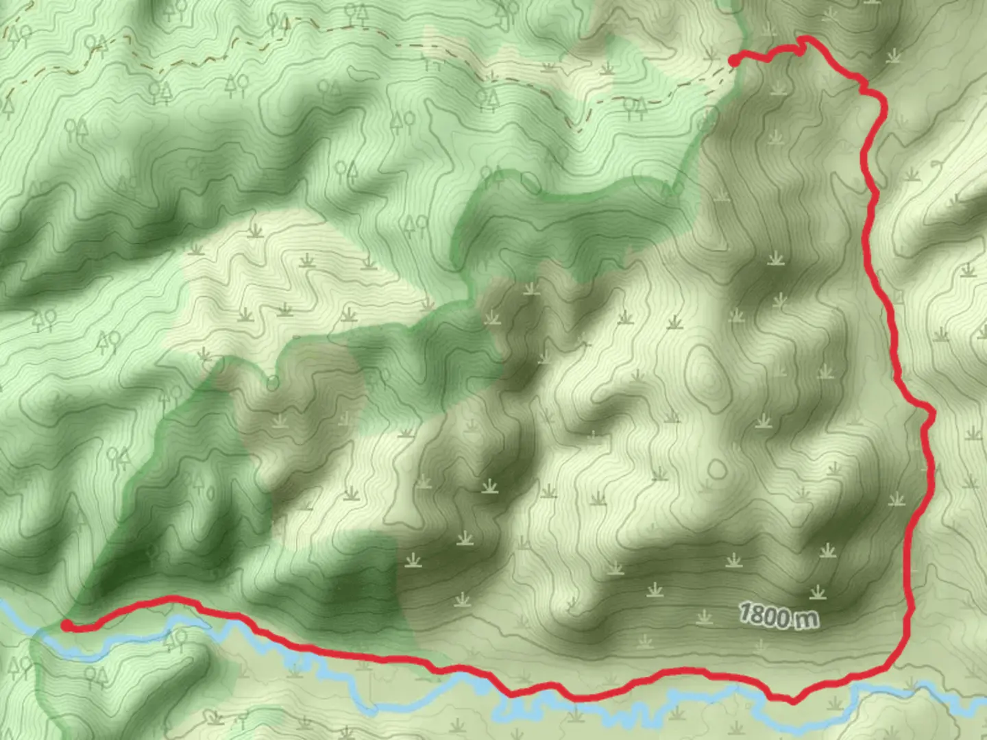 An image depicting the trail Clifford Creek via East Fork Trail and its surrounding area.