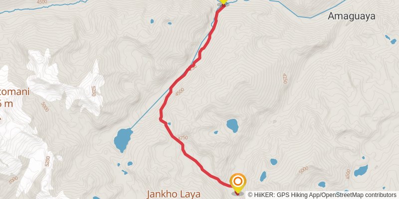 Cordillera Real Traverse alt 1 Map