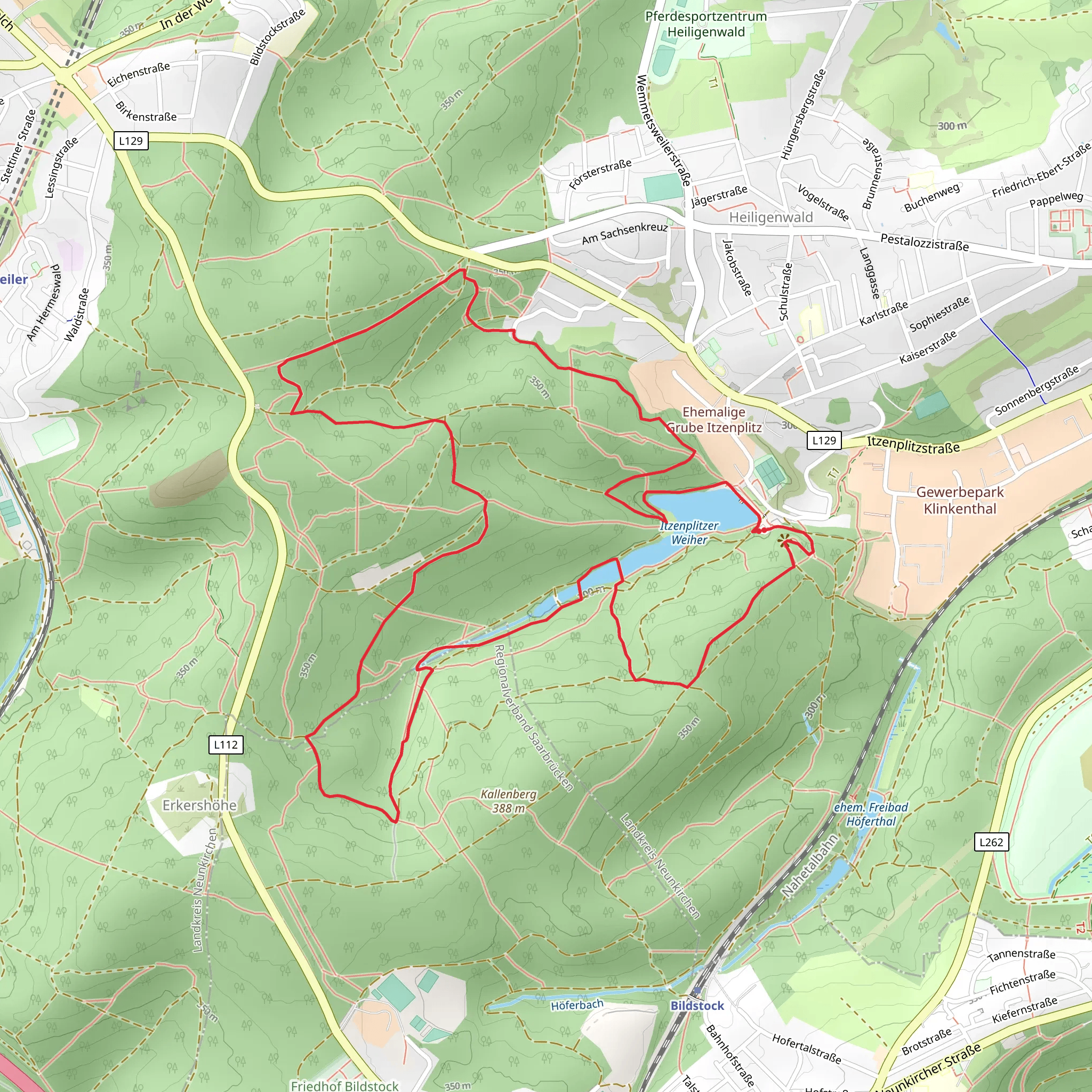 Itzenplitzer Weiher via Itzenplitzer Pingenpfad mobile static map
