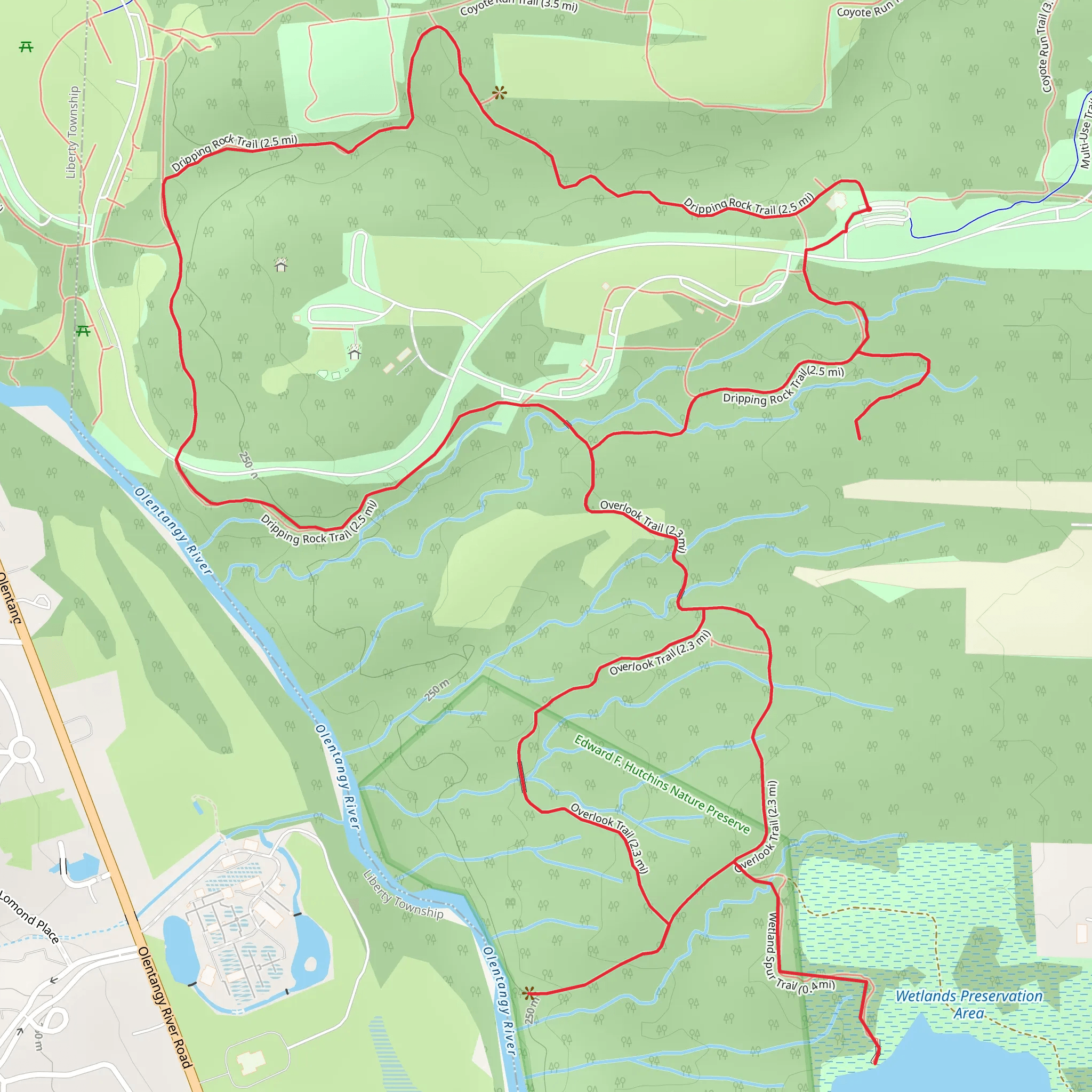 Overlook and Dripping Rock Loop Trail mobile static map