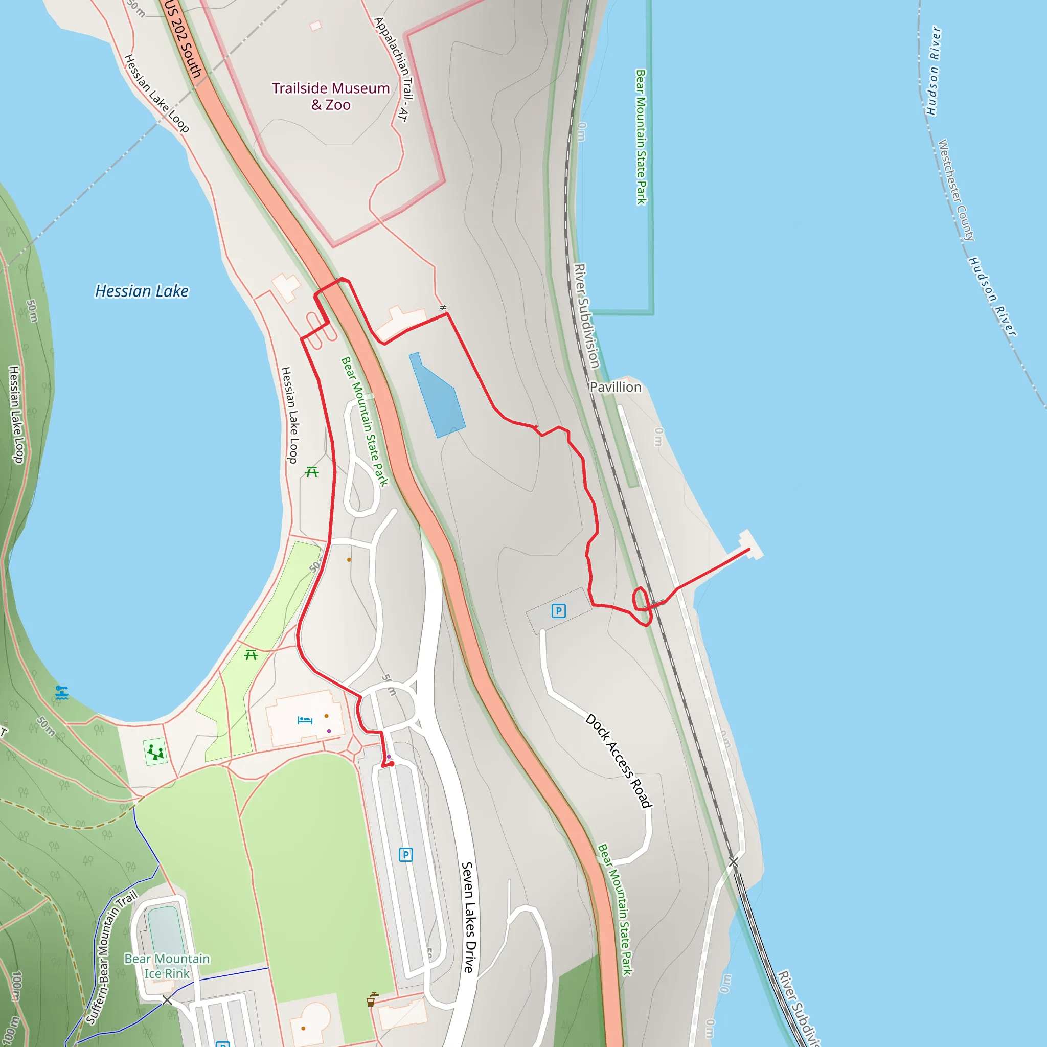 Bear Mountain Dock Trail from Bear Mountain State Park mobile static map