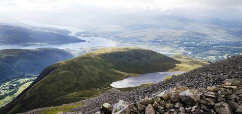 An image depicting the trail Glen Nevis Youth Hostel To Ben Nevis out and back and its surrounding area.