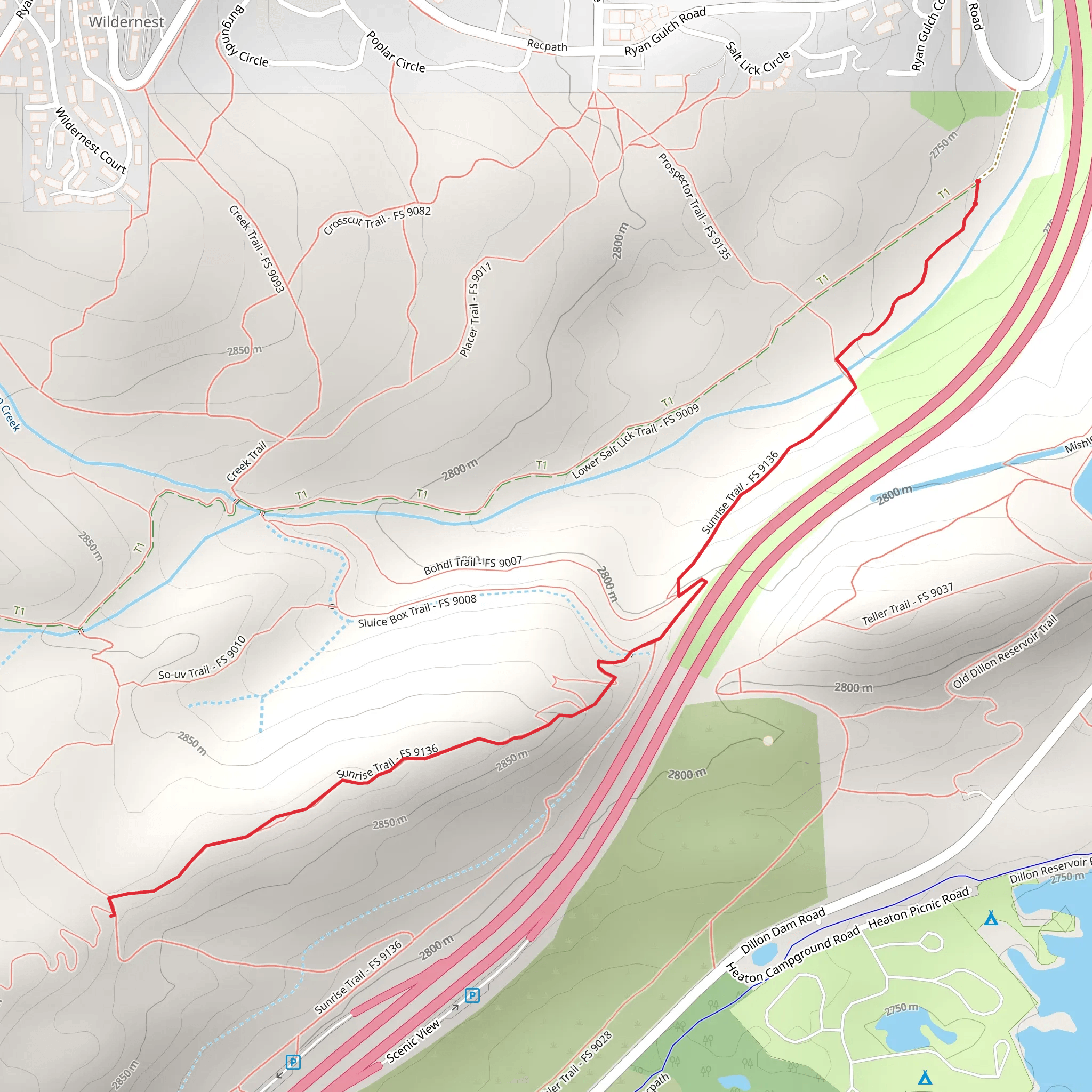 Sunrise Trail mobile static map