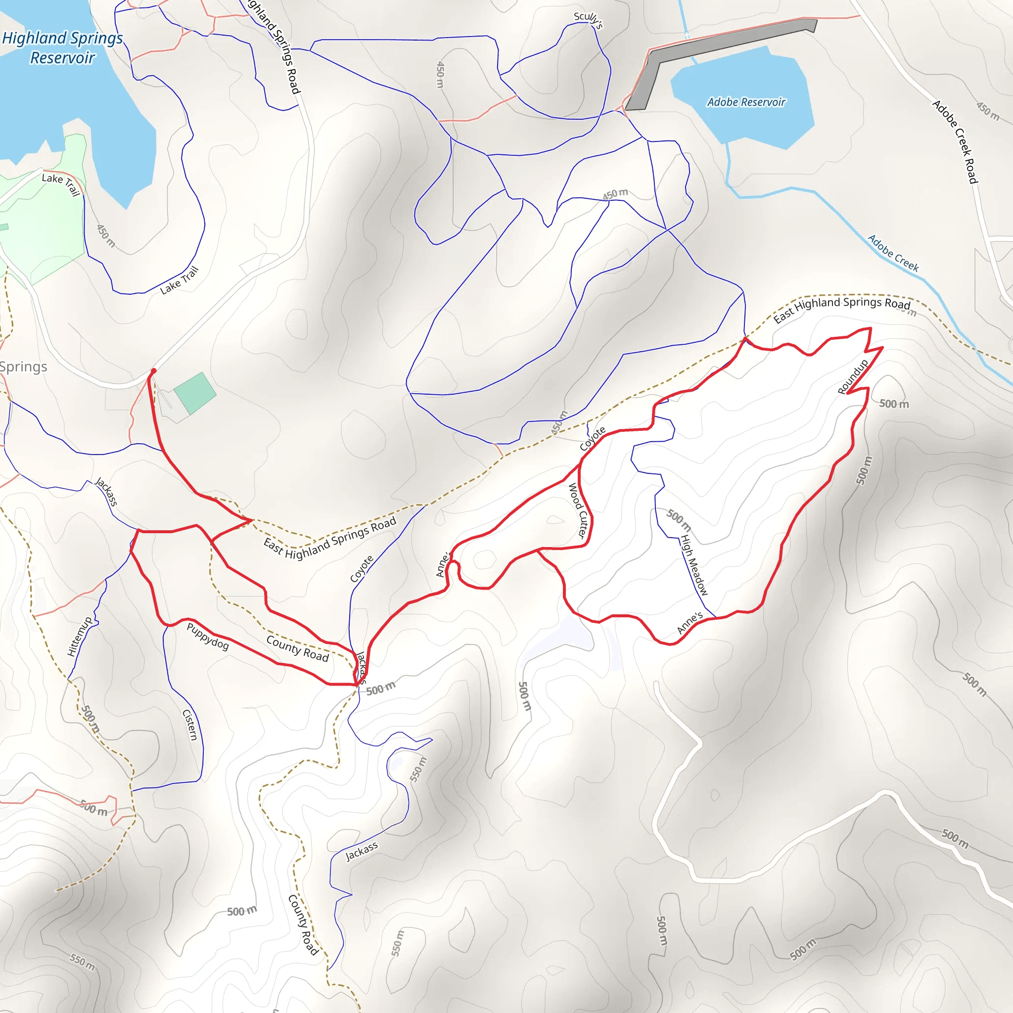 Puppydog, Jackass and Coyote Loop mobile static map