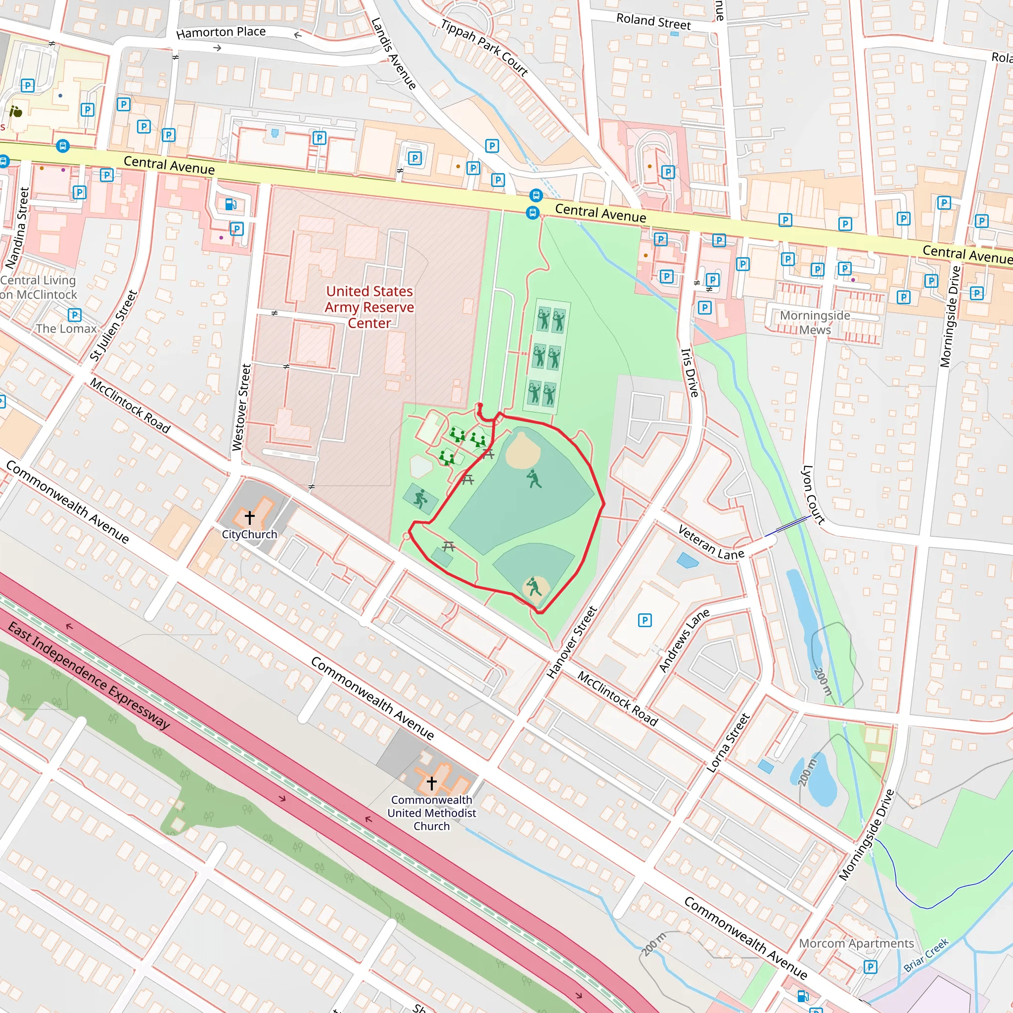 Veterans Park Loop mobile static map
