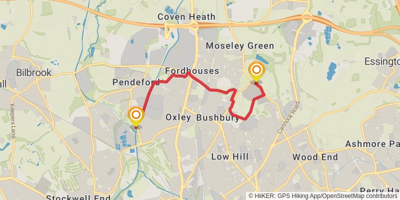 Wolverhampton Loop via Monarch's Way stage 3 Map