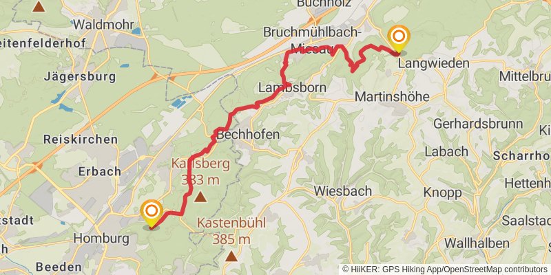 Pfälzer Jakobsweg Nordroute stage 7 Map