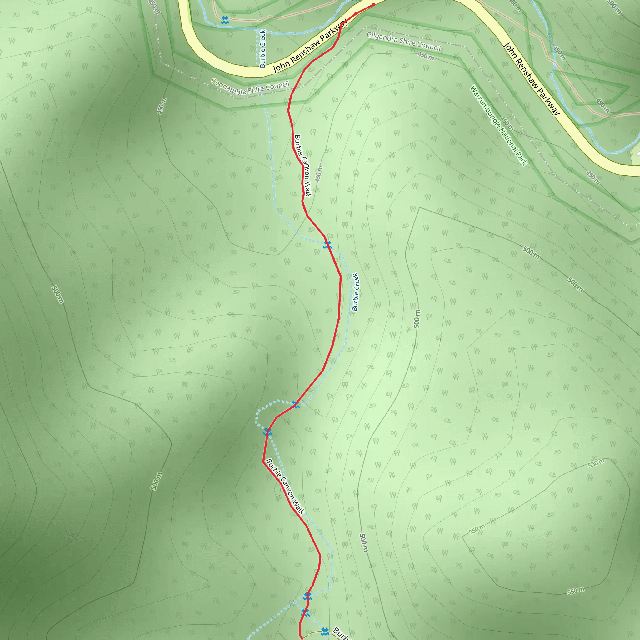 Burbie Canyon Track mobile static map
