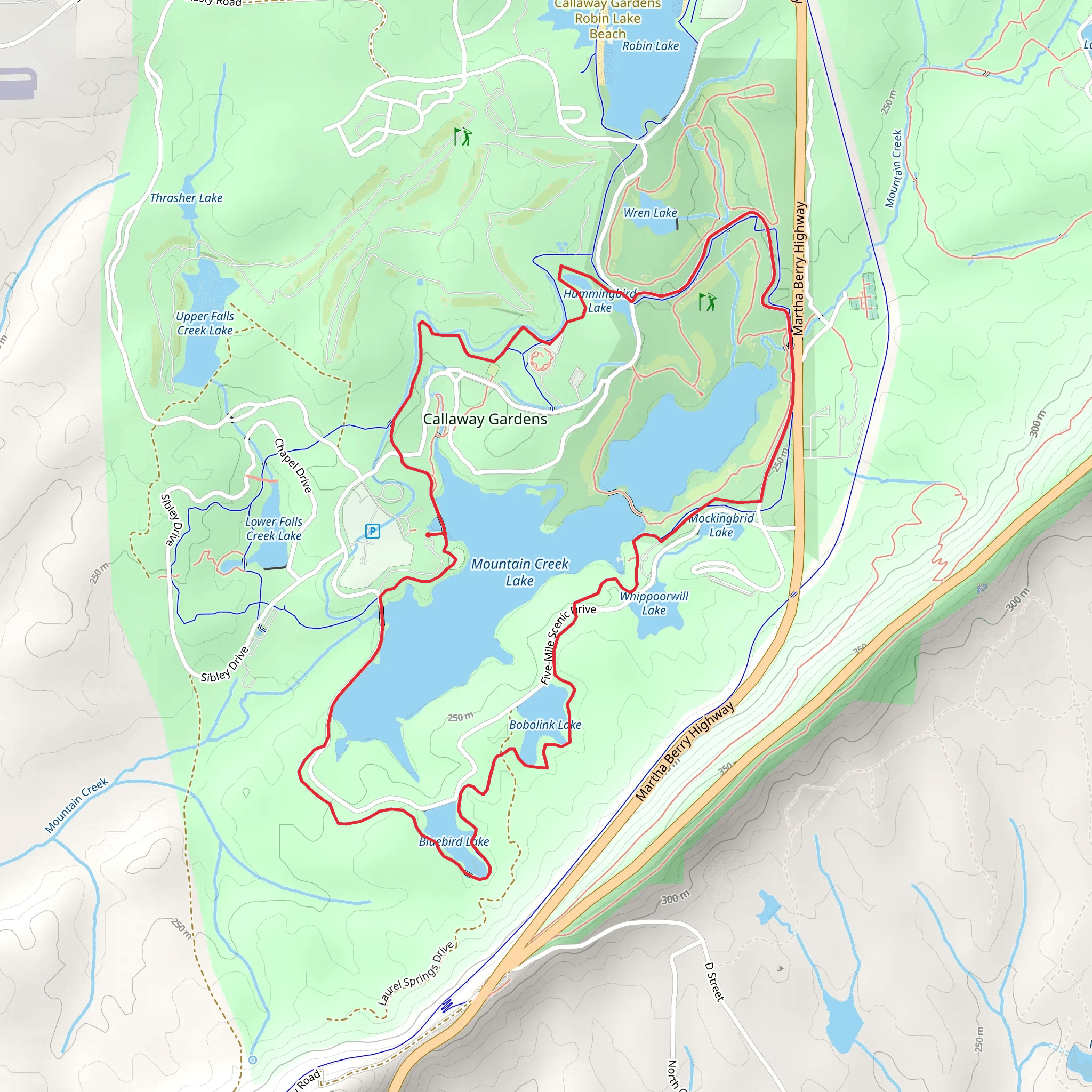 Mountain Creek Lake Loop mobile static map