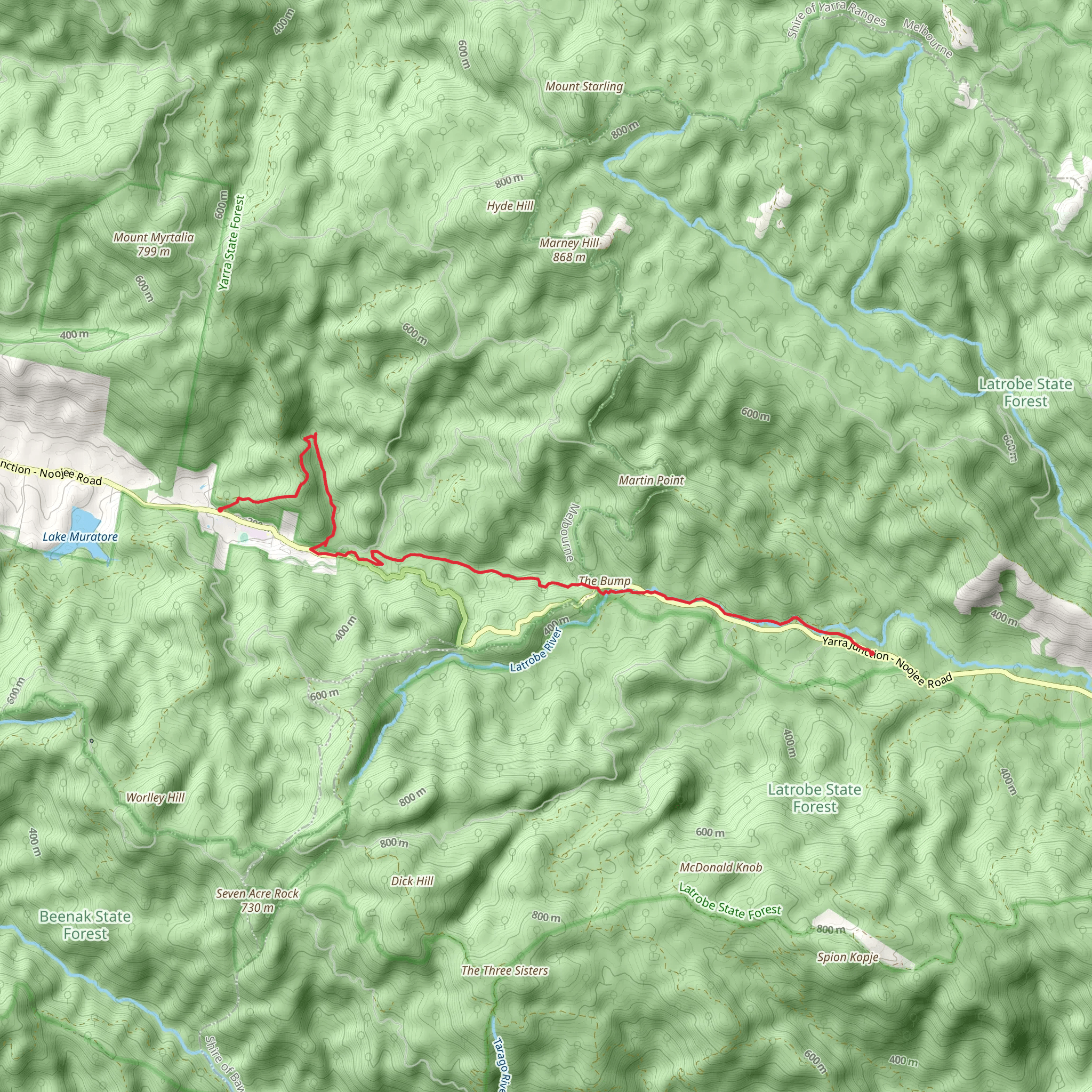 High Lead to Powelltown via Reids Tramline mobile static map