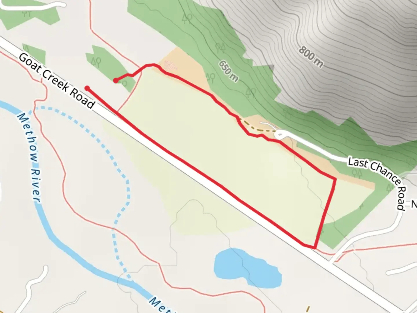 An image depicting the trail Inn Run and Flagg Mountain Loop and its surrounding area.