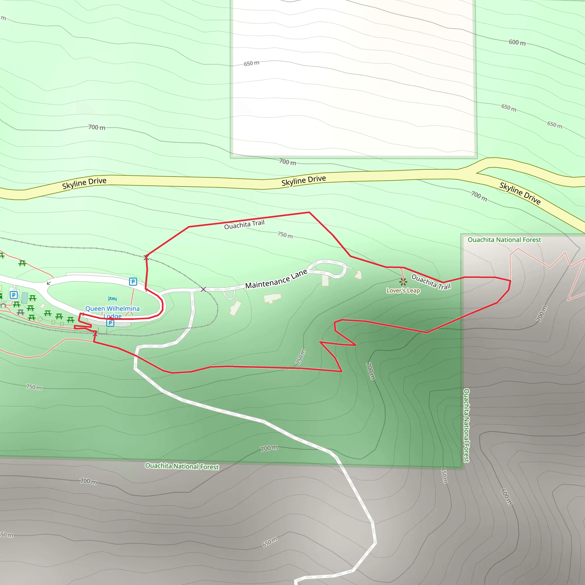 Ouachita Trail Loop mobile static map