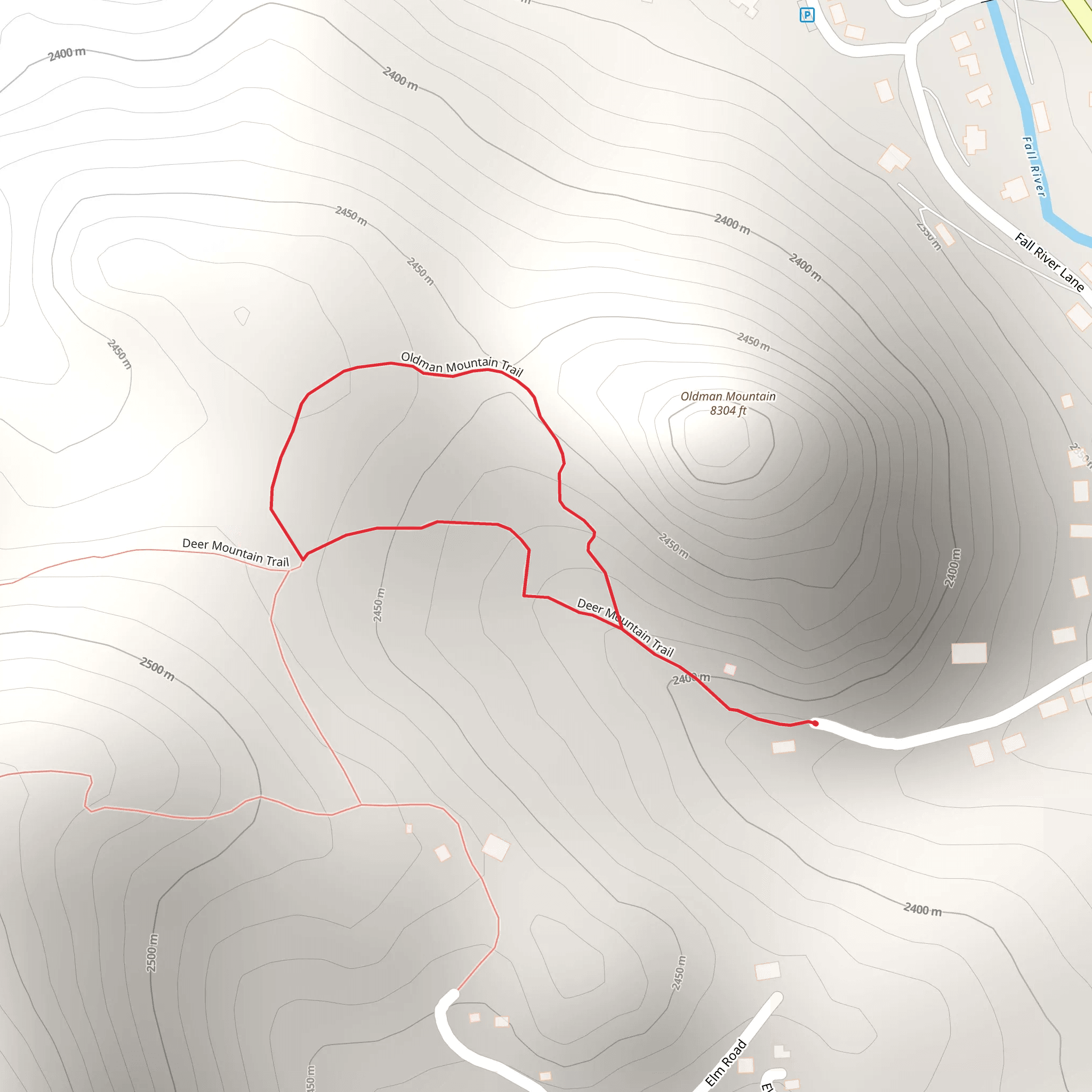Oldman Mountain and Deer Mountain Loop Trail mobile static map
