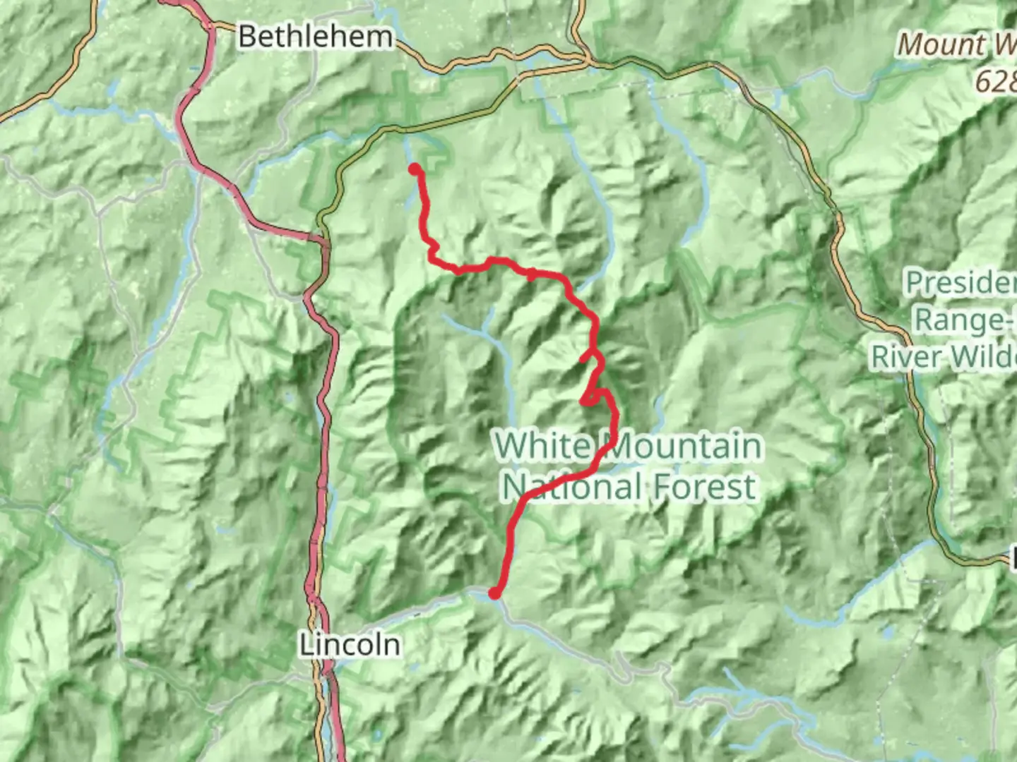 An image depicting the trail Mount Garfield to Bondcliff Peak Trail - Grafton County and its surrounding area.