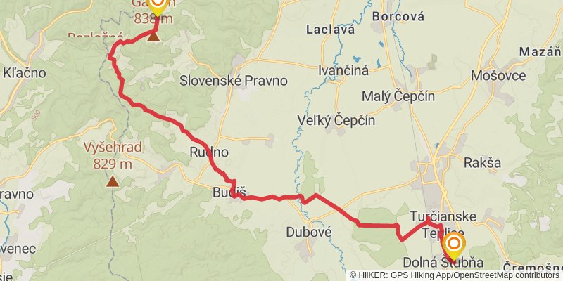 Trans Carpathian Hike stage 14 Map