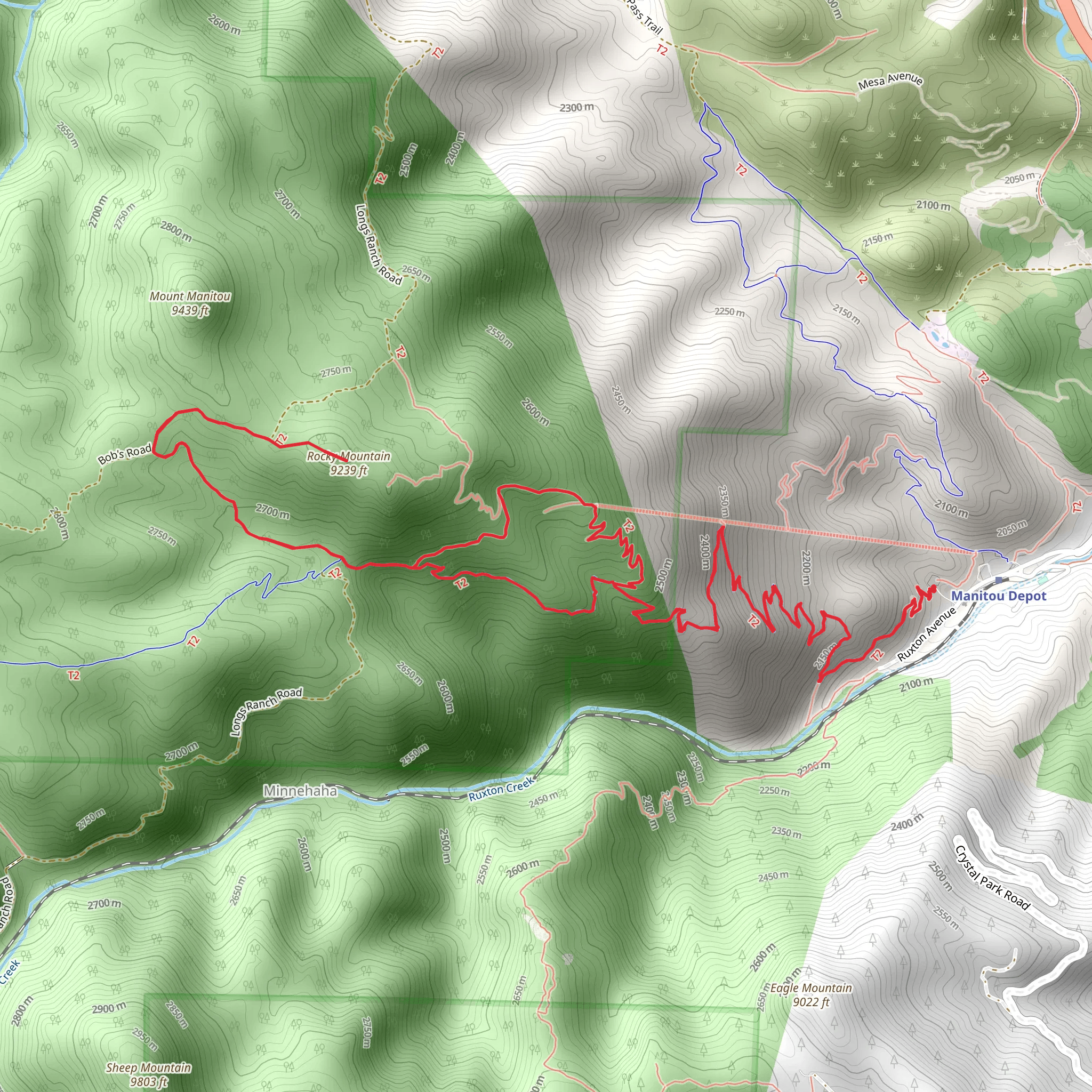 Rocky Mountain and Barr Loop Trail mobile static map