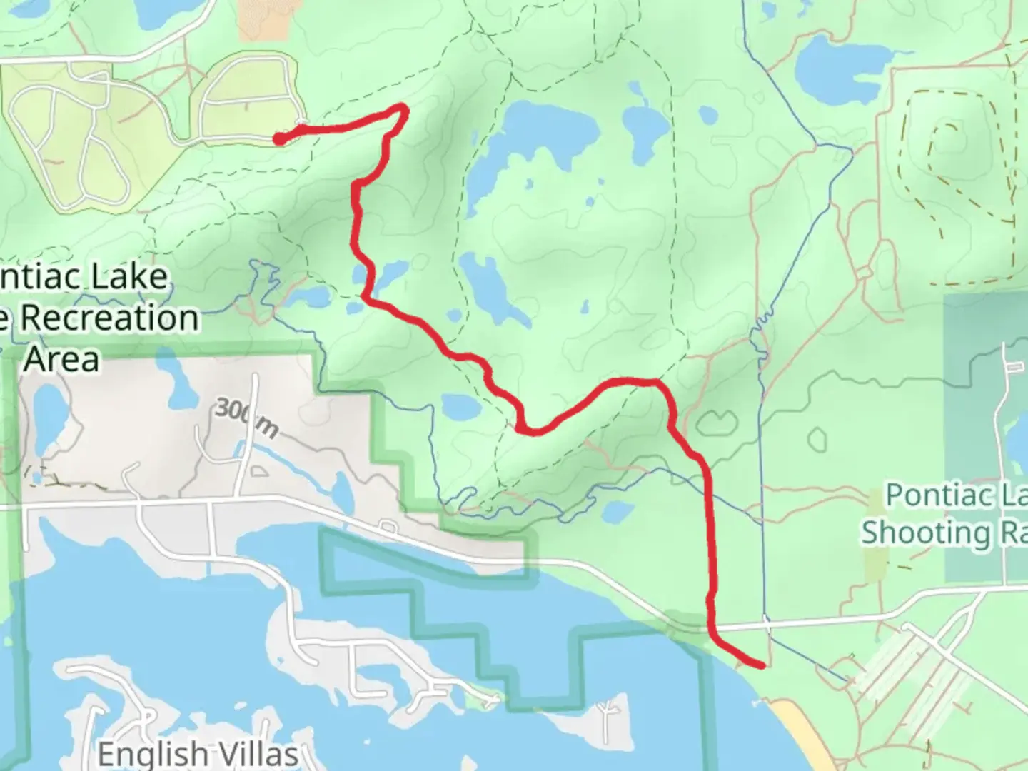 An image depicting the trail Hiking Trail - Pontiac Lake State Recreation Area and its surrounding area.