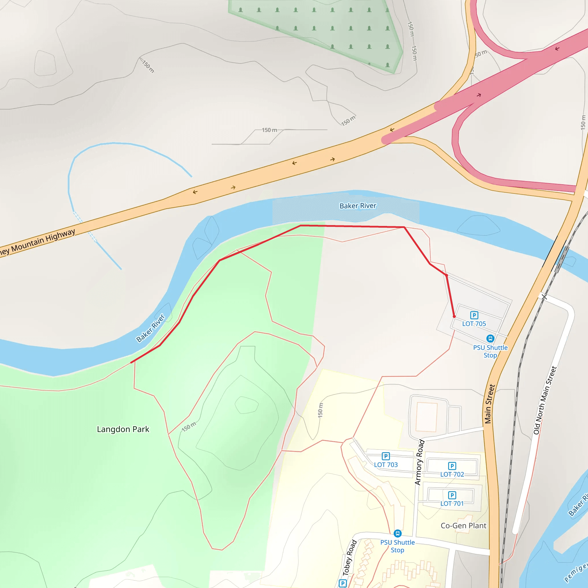 Langdon Park Trail mobile static map