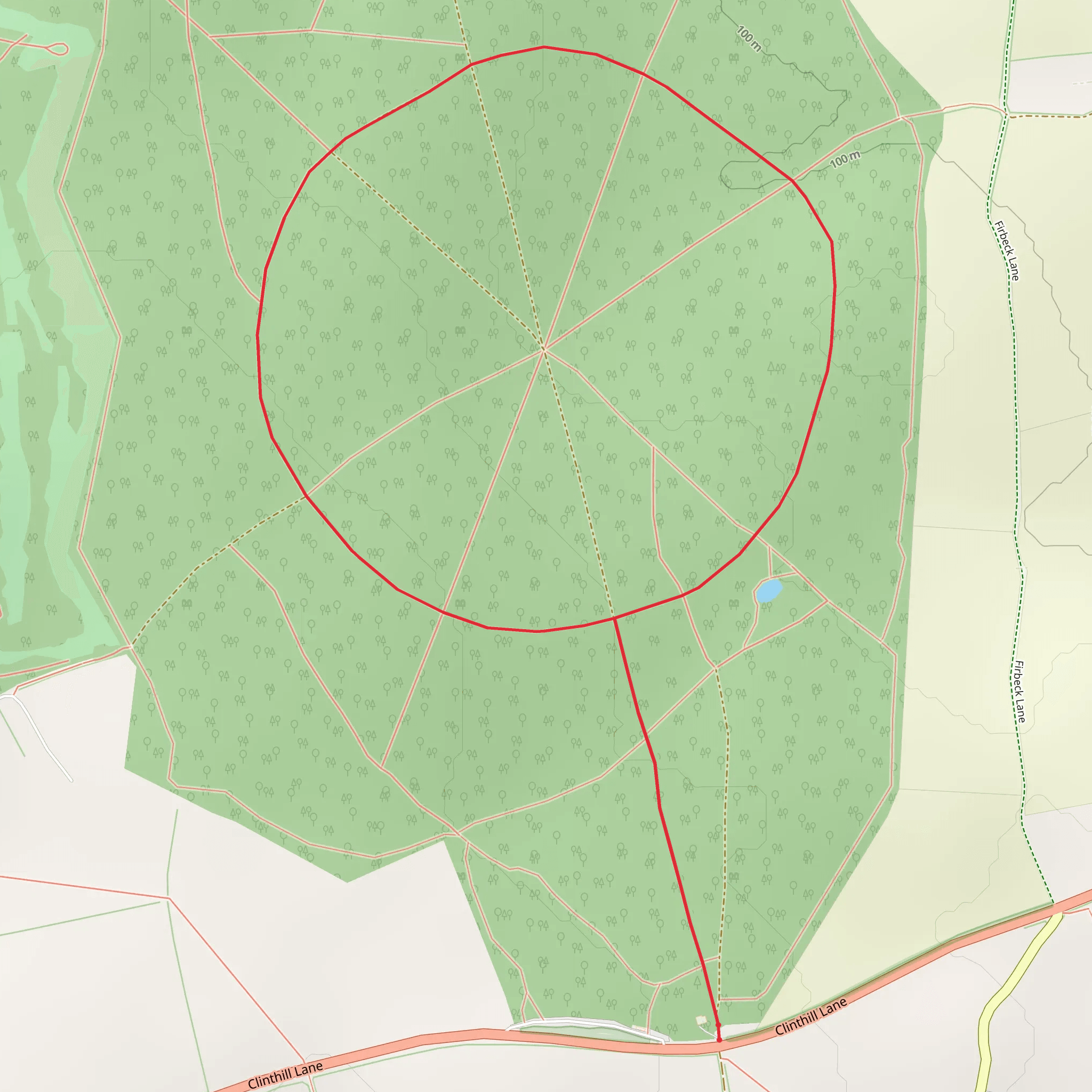 Whitwell Wood Loop mobile static map