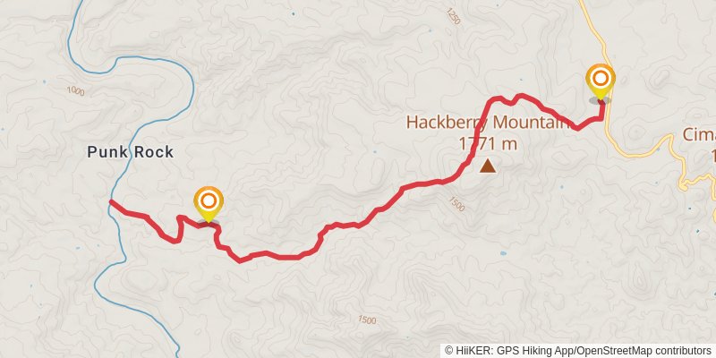 Towel Creek and Hackberry Mountain Loop Trail stage 2 Map